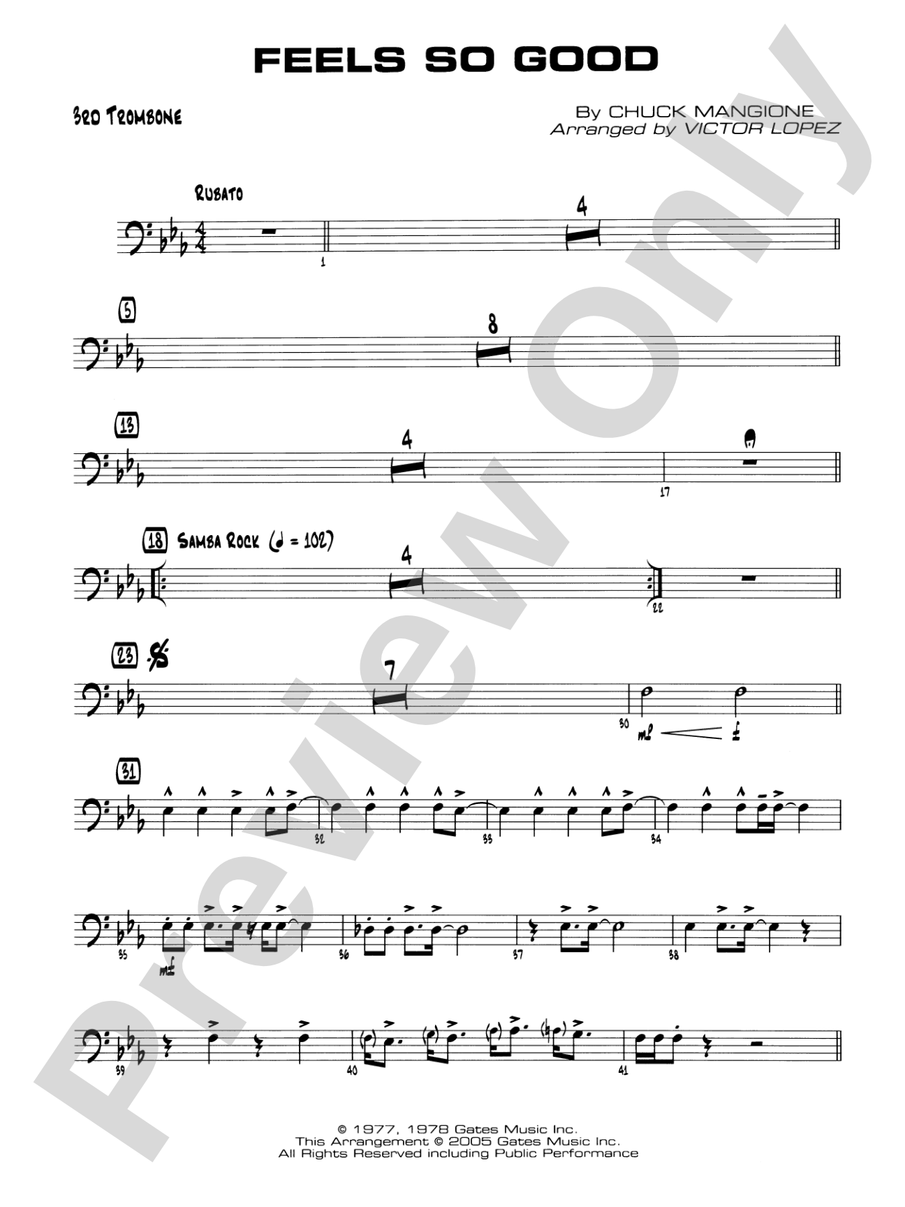 Feels So Good: 3rd Trombone