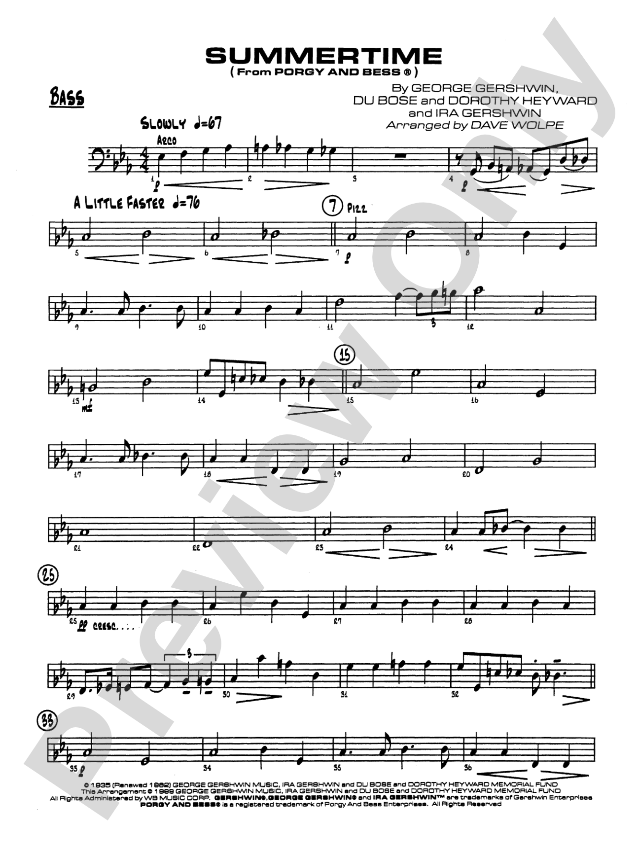 Summertime: String Bass