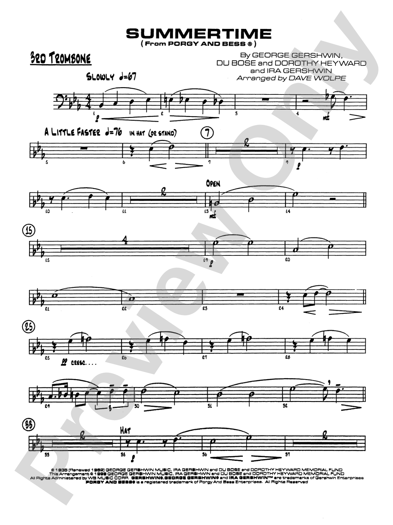 Summertime: 3rd Trombone