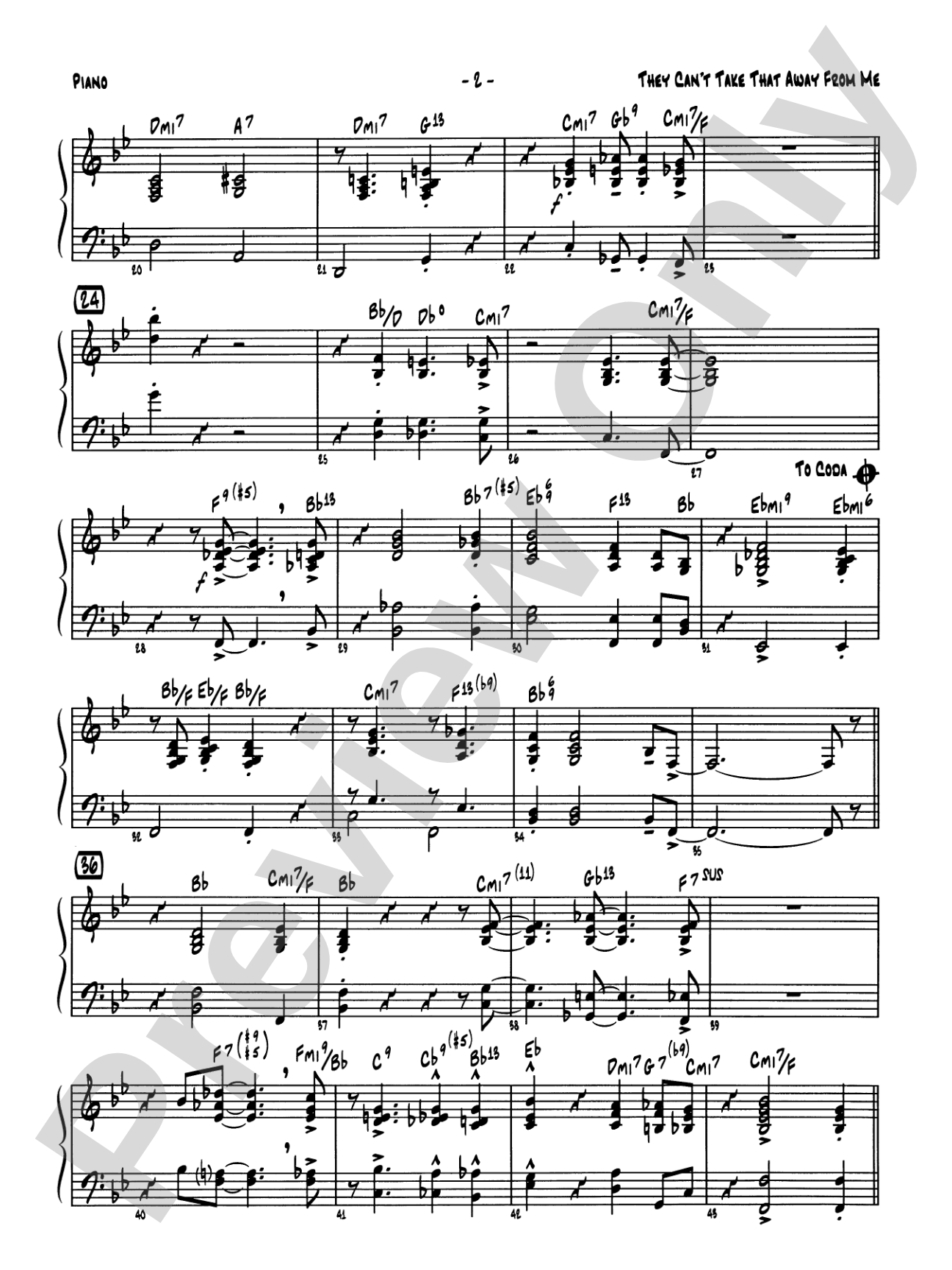 They Can't Take That Away from Me: Piano Accompaniment