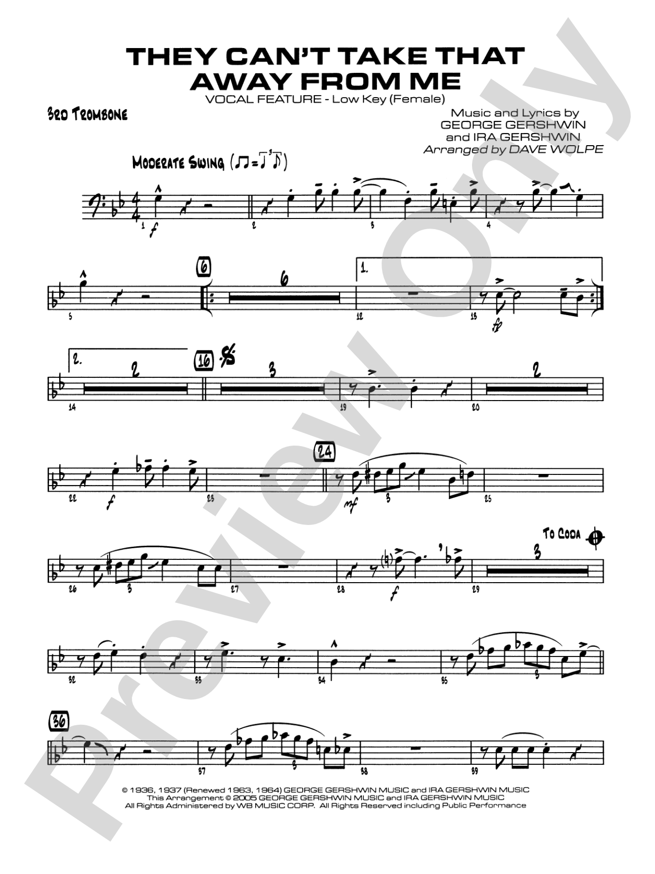 They Can't Take That Away from Me: 3rd Trombone