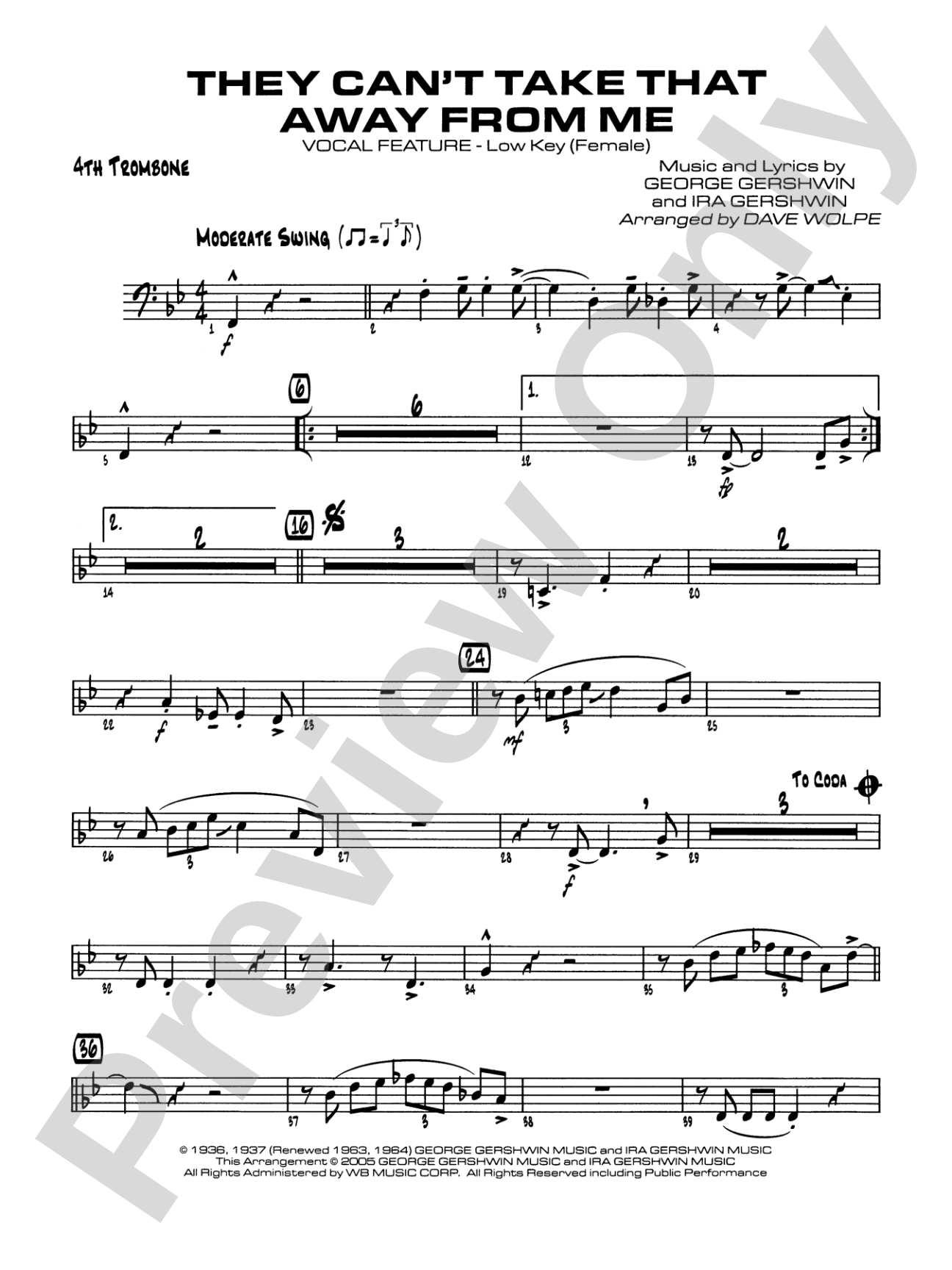 They Can't Take That Away from Me: 4th Trombone