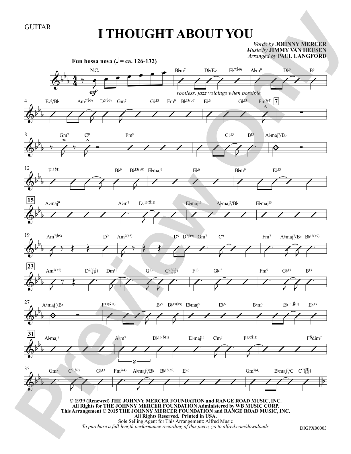 I Thought About You: Guitar: Choral Octavo Digital SoundPax