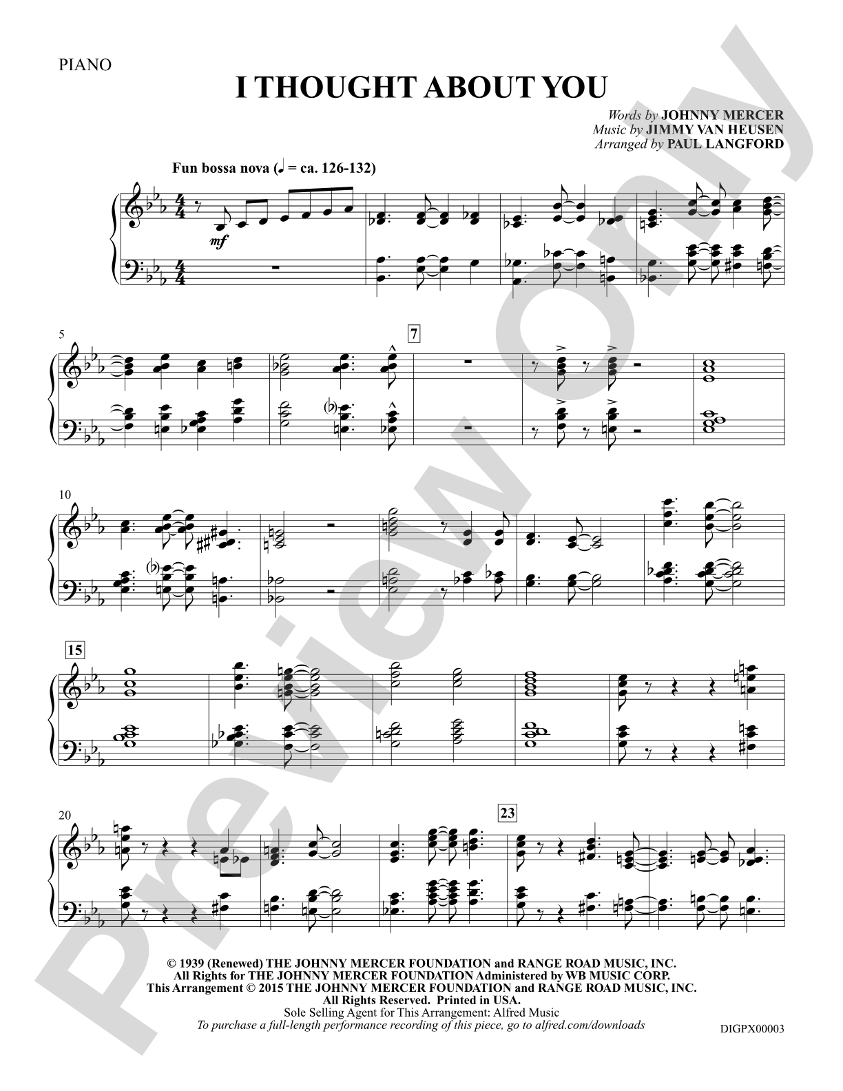 I Thought About You: Piano: Choral Octavo Digital SoundPax