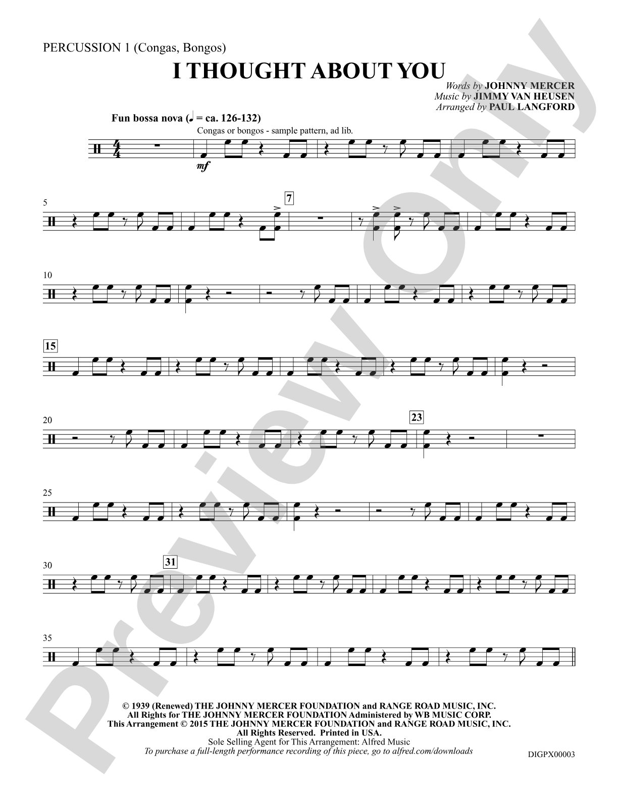 I Thought About You: Percussion 1: Choral Octavo Digital SoundPax