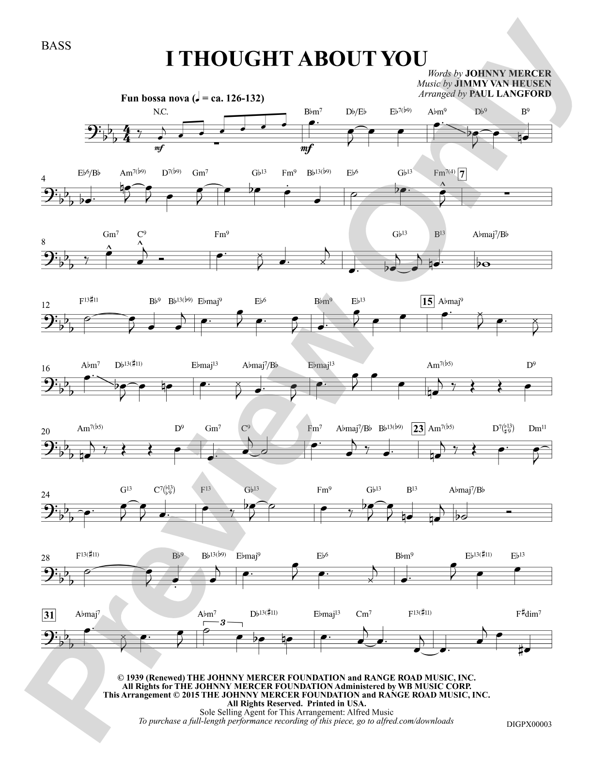 I Thought About You: Bass: Choral Octavo Digital SoundPax