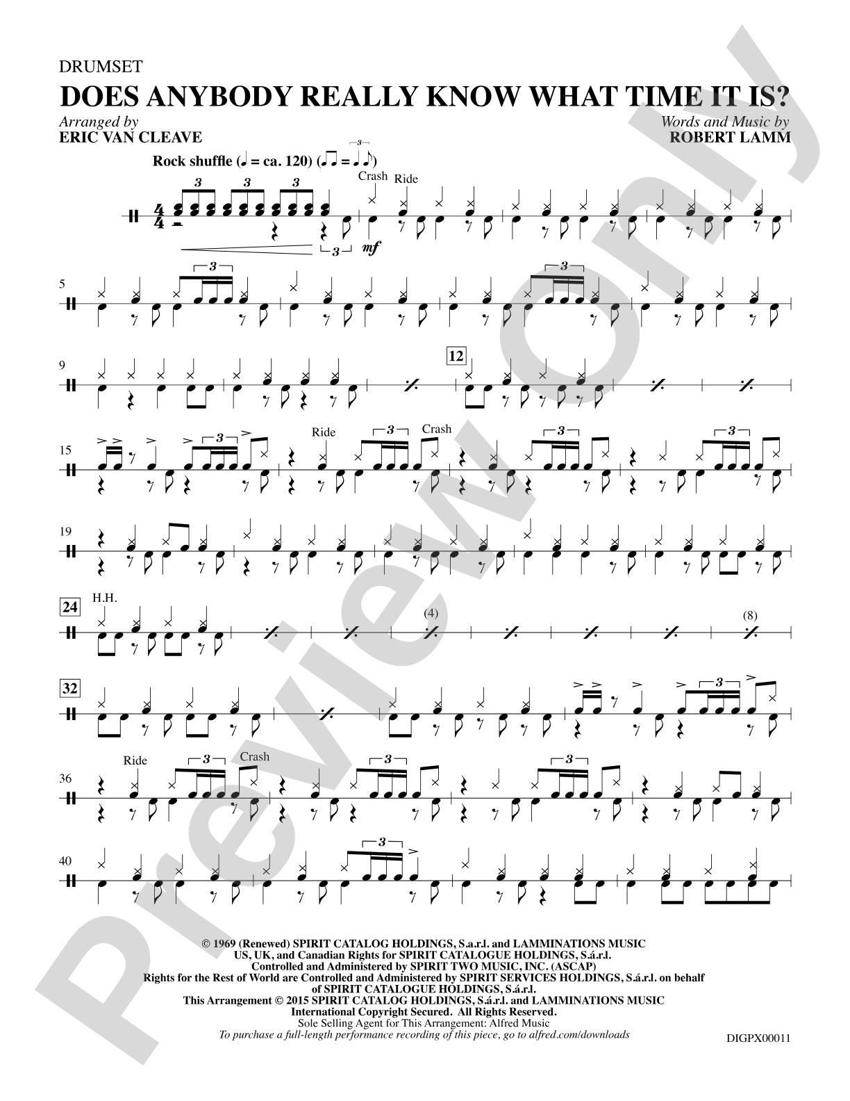 Does Anybody Really Know What Time It Is?: Drumset: Choral Octavo Digital SoundPax