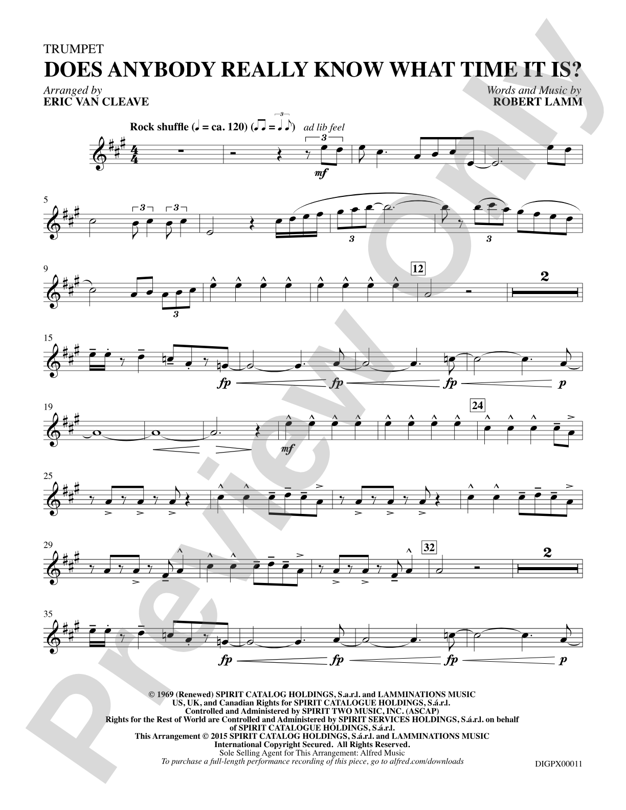Does Anybody Really Know What Time It Is?: Trumpet: Choral Octavo Digital SoundPax