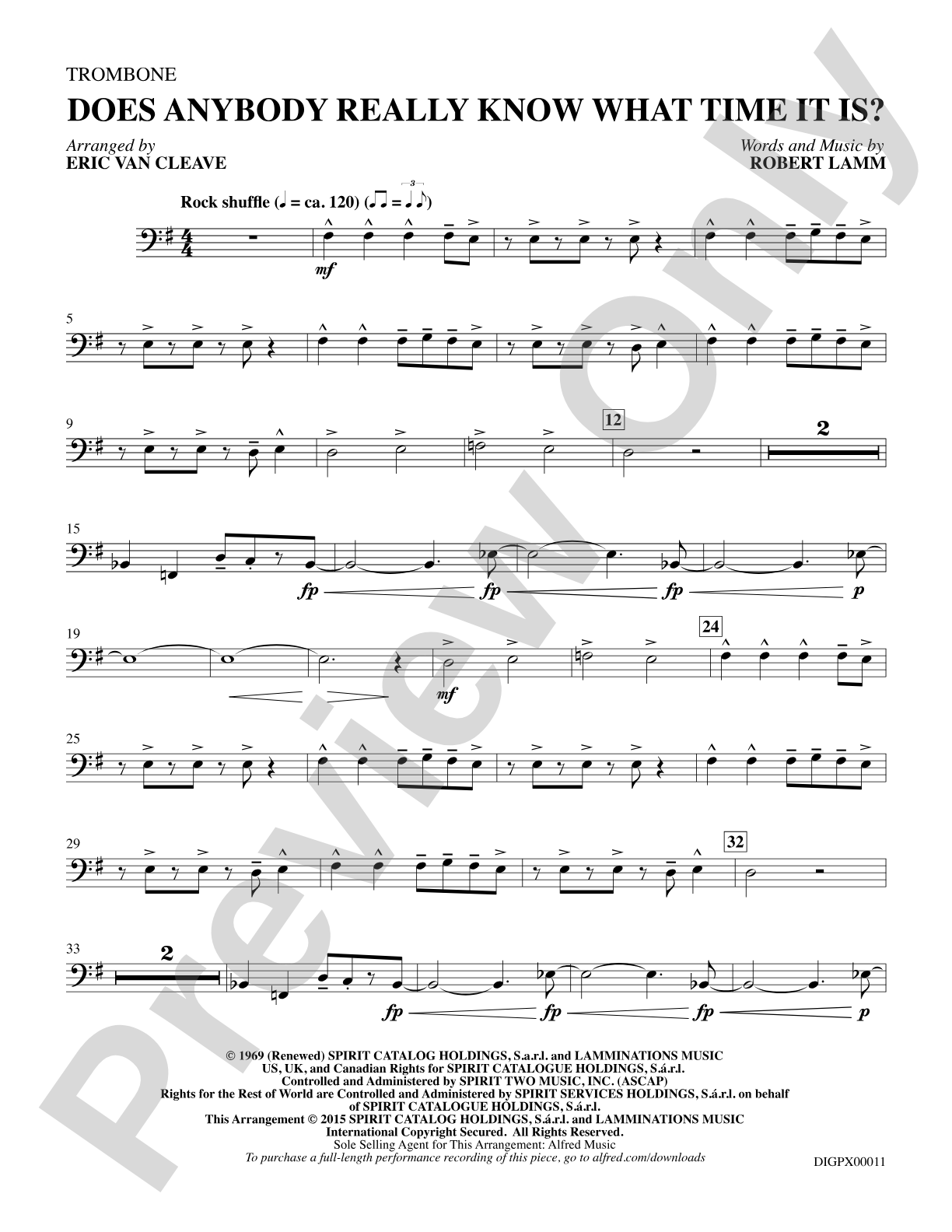 Does Anybody Really Know What Time It Is?: Trombone: Choral Octavo Digital SoundPax