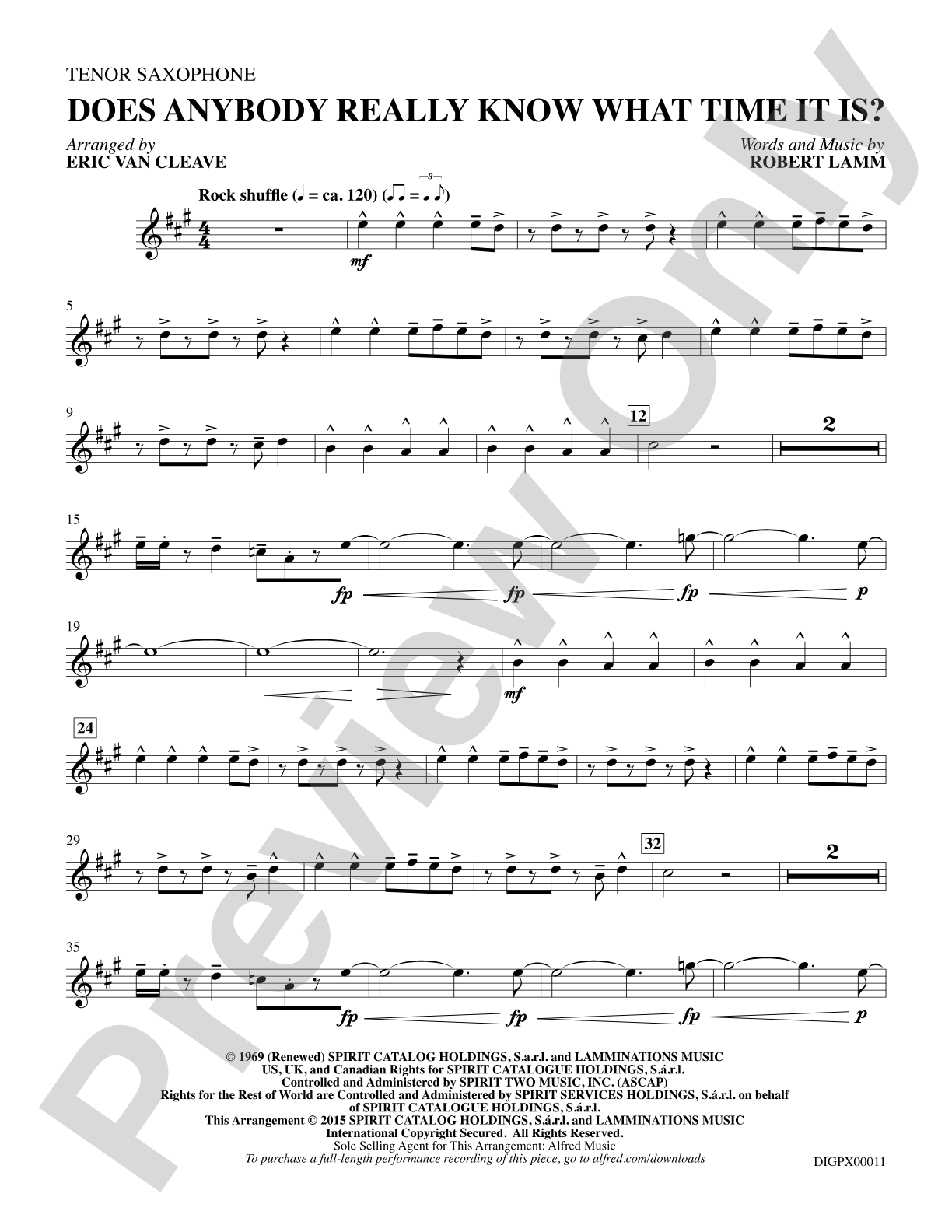 Does Anybody Really Know What Time It Is?: Tenor Saxophone: Choral Octavo Digital SoundPax
