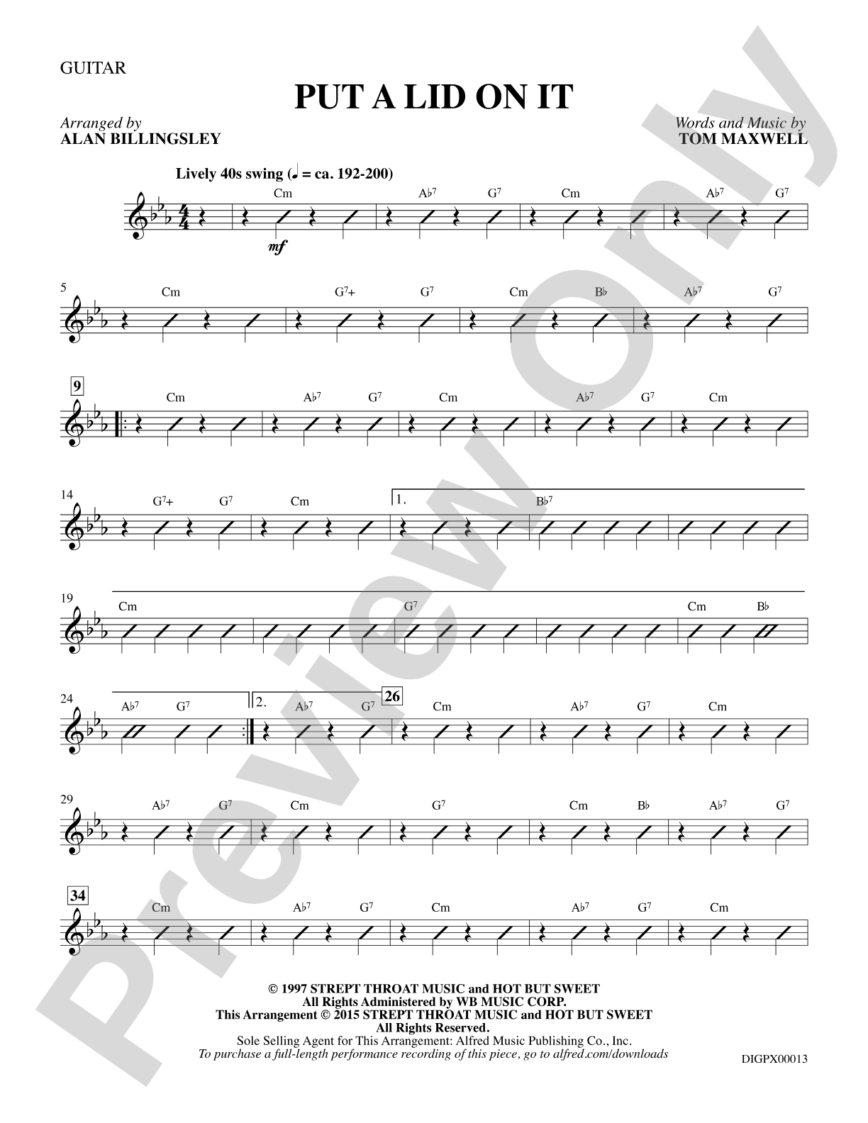 Put A Lid On It: Guitar: Choral Octavo Digital SoundPax