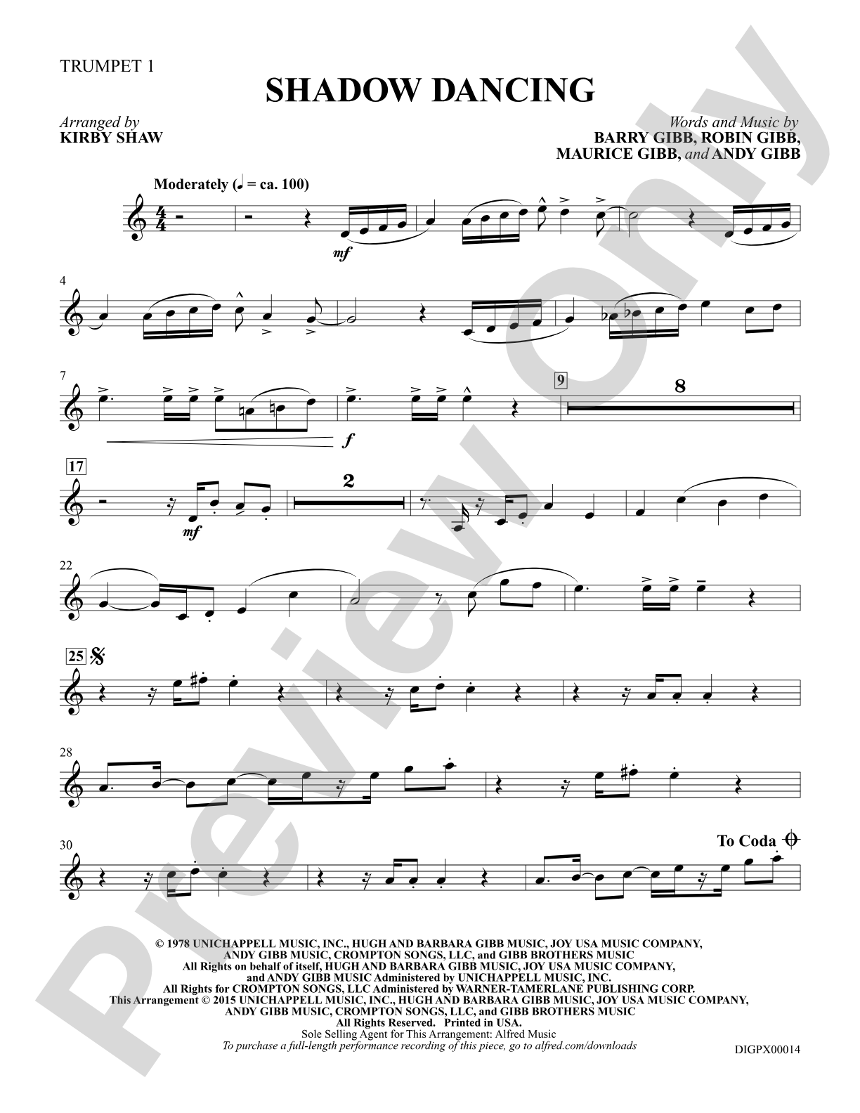 Shadow Dancing: Trumpet 1: Choral Octavo Digital SoundPax