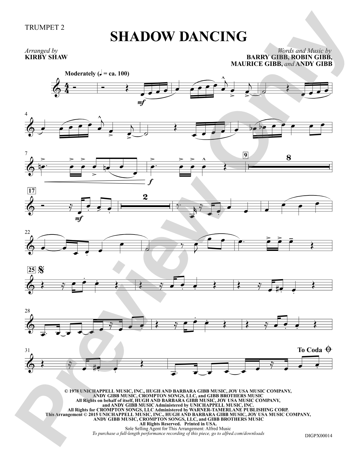 Shadow Dancing: Trumpet 2: Choral Octavo Digital SoundPax