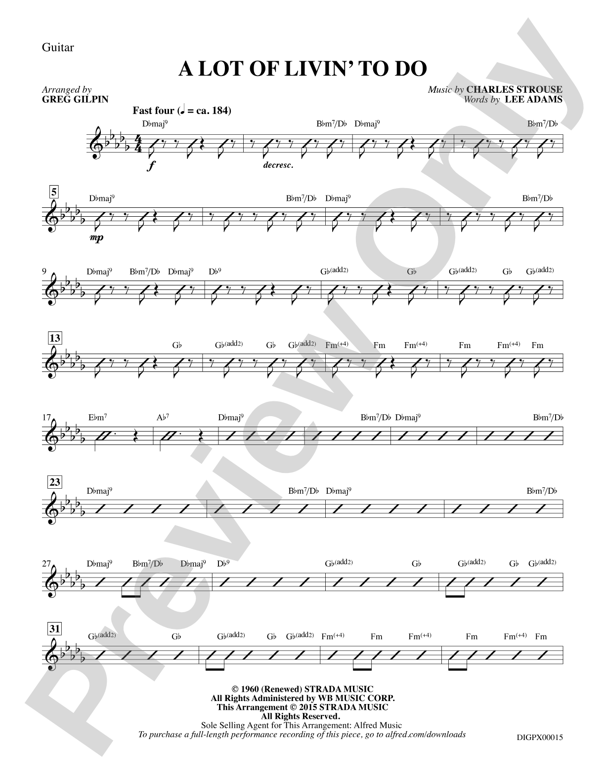 A Lot of Livin' To Do: Guitar: Choral Octavo Digital SoundPax