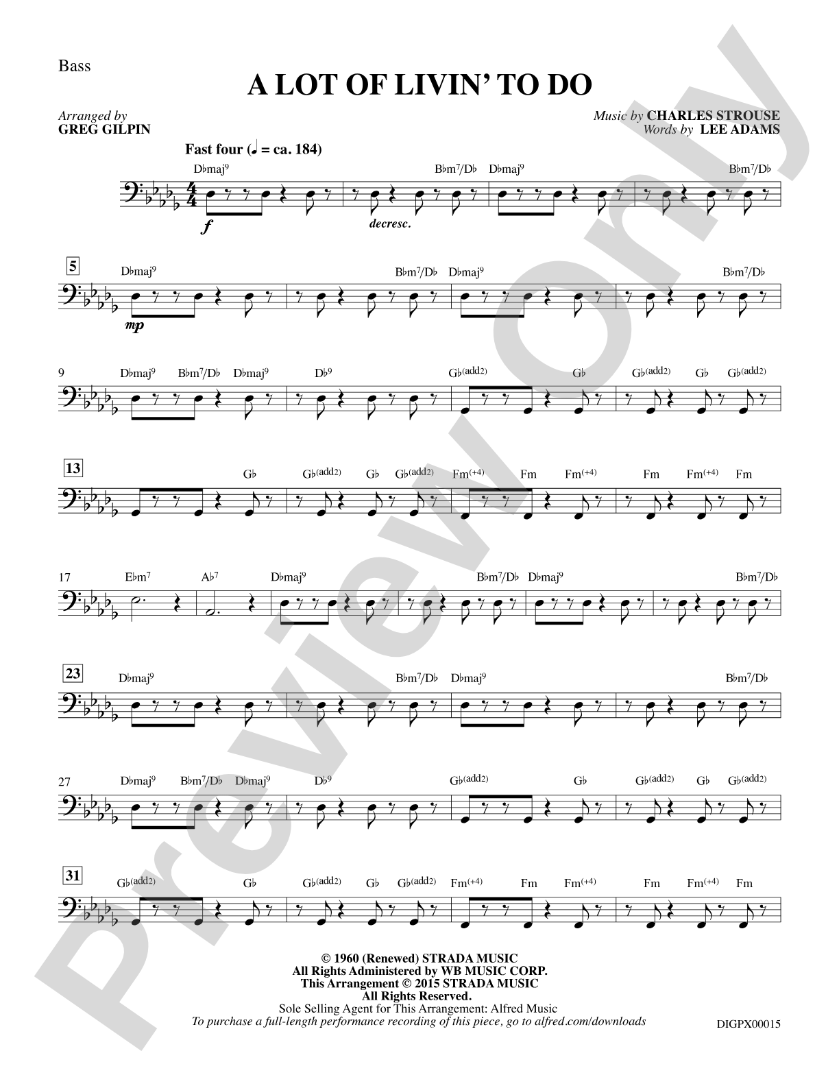 A Lot of Livin' To Do: Bass: Choral Octavo Digital SoundPax