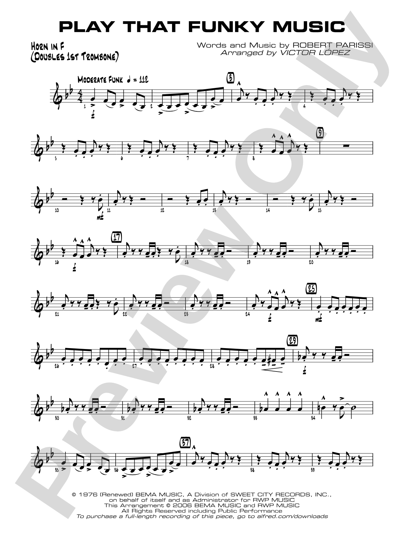 Play That Funky Music: 1st F Horn