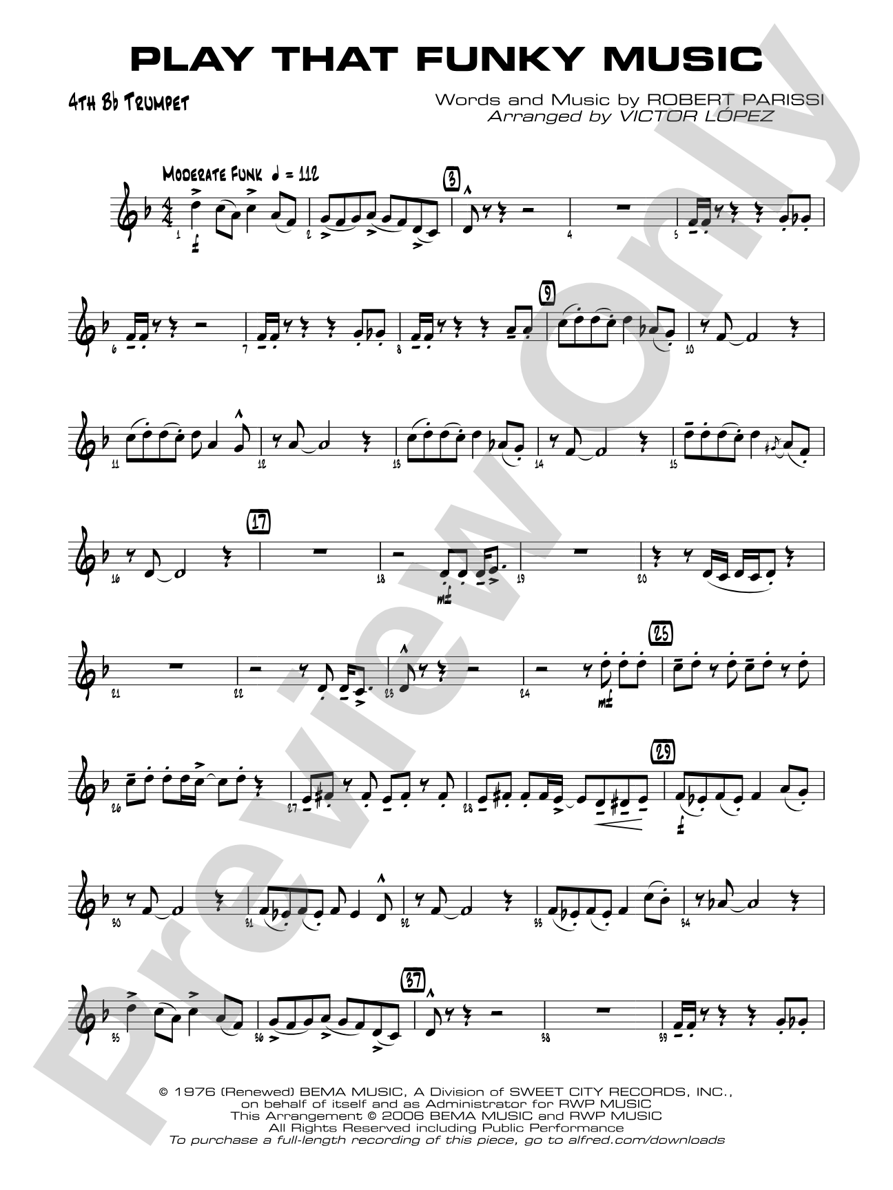 Play That Funky Music: 4th B-flat Trumpet
