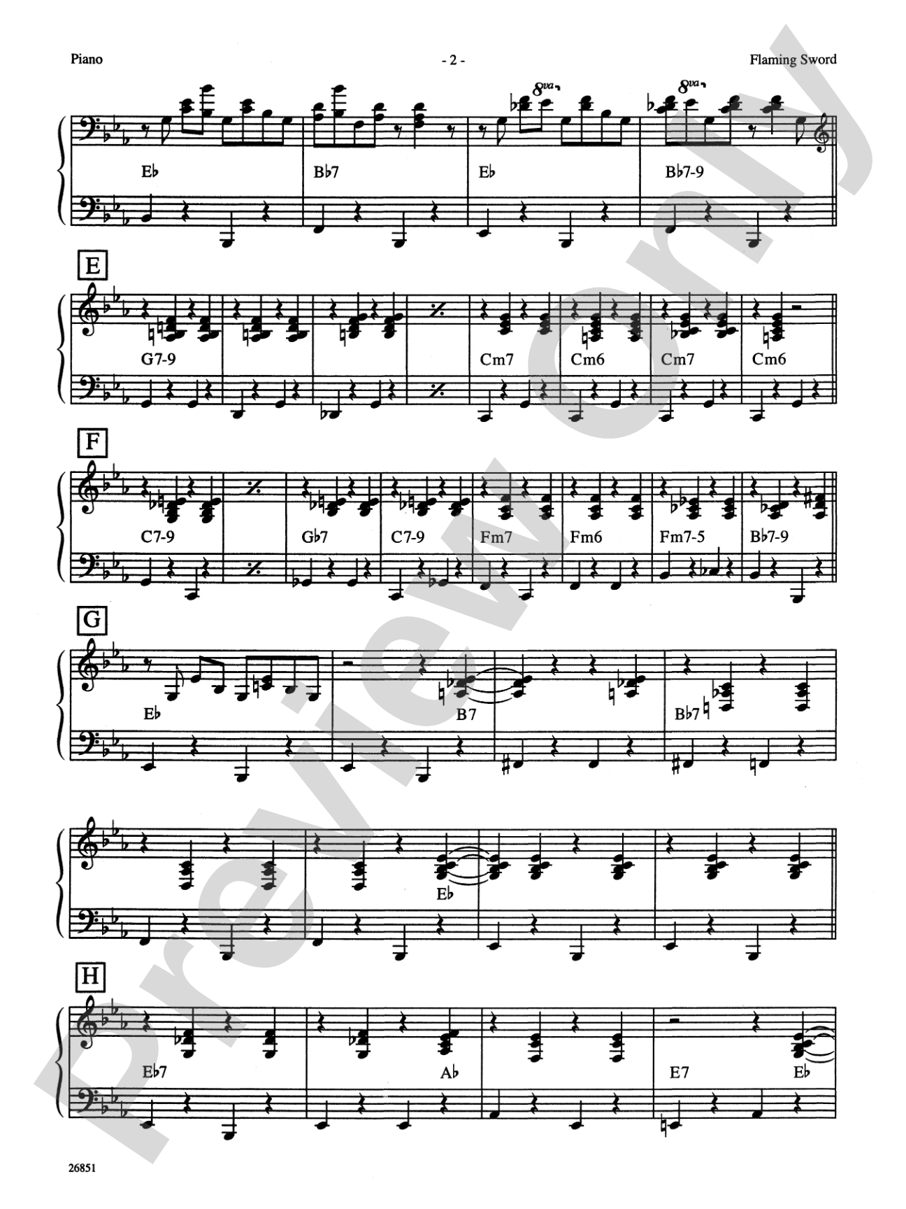 Flaming Sword: Piano Accompaniment