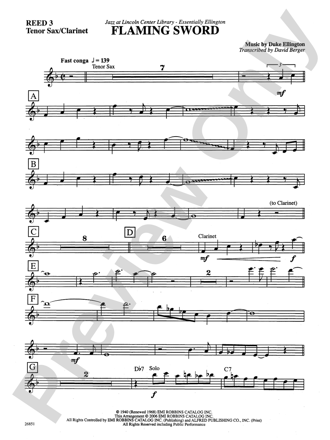 Flaming Sword: B-flat Tenor Saxophone