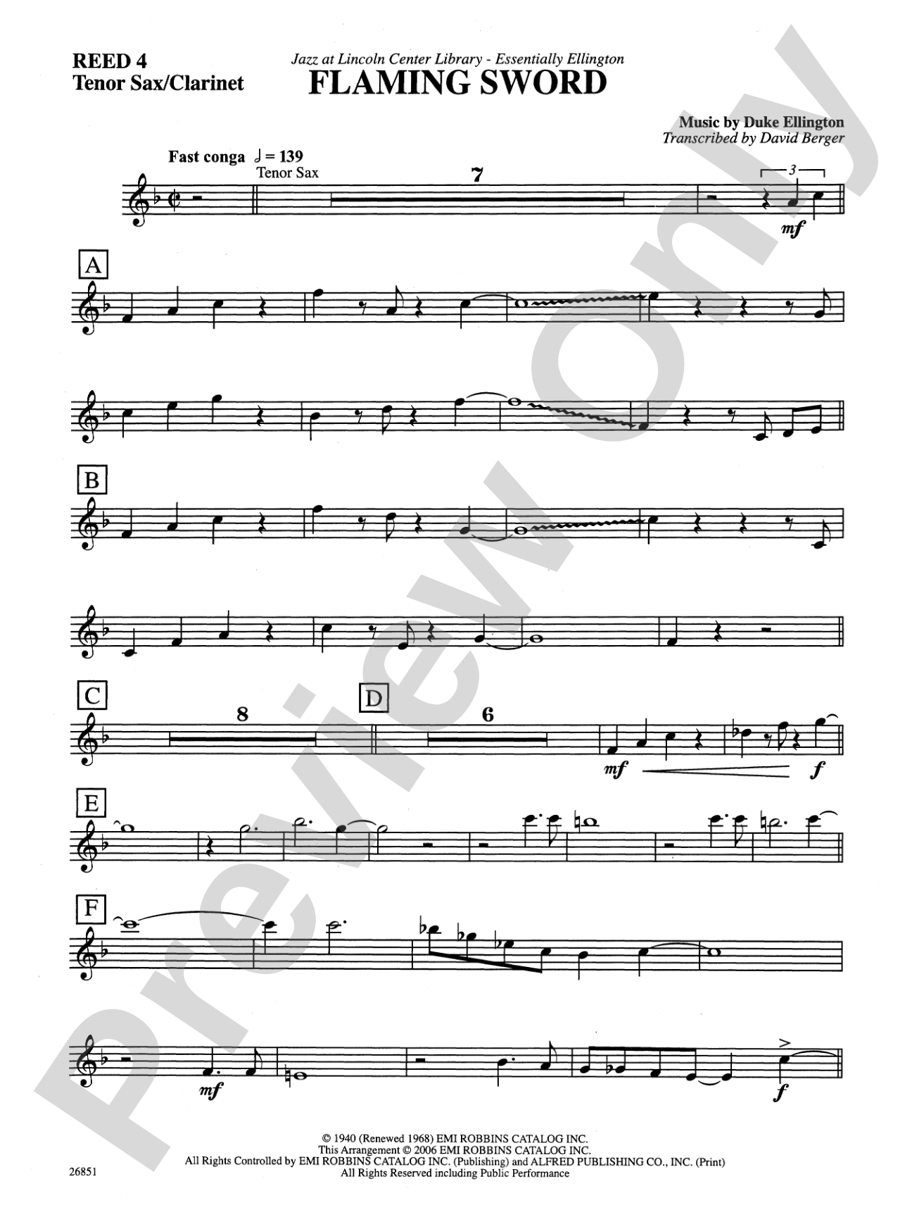 Flaming Sword: 2nd B-flat Tenor Saxophone