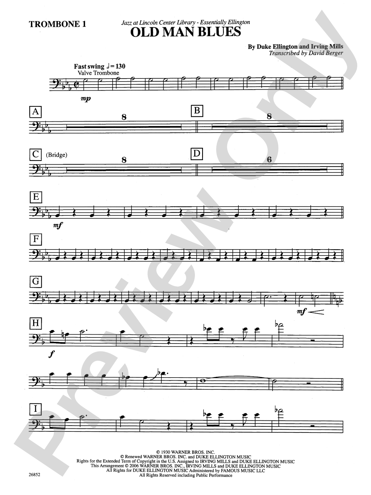 Old Man Blues: 1st Trombone