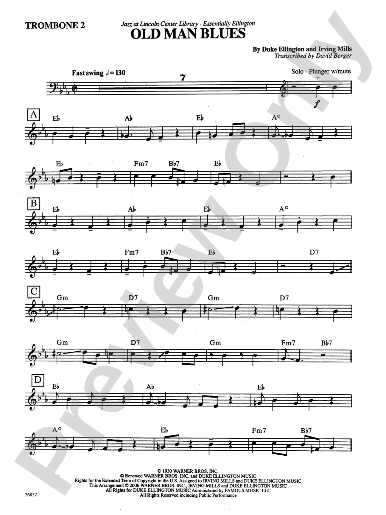 Old Man Blues: 2nd Trombone
