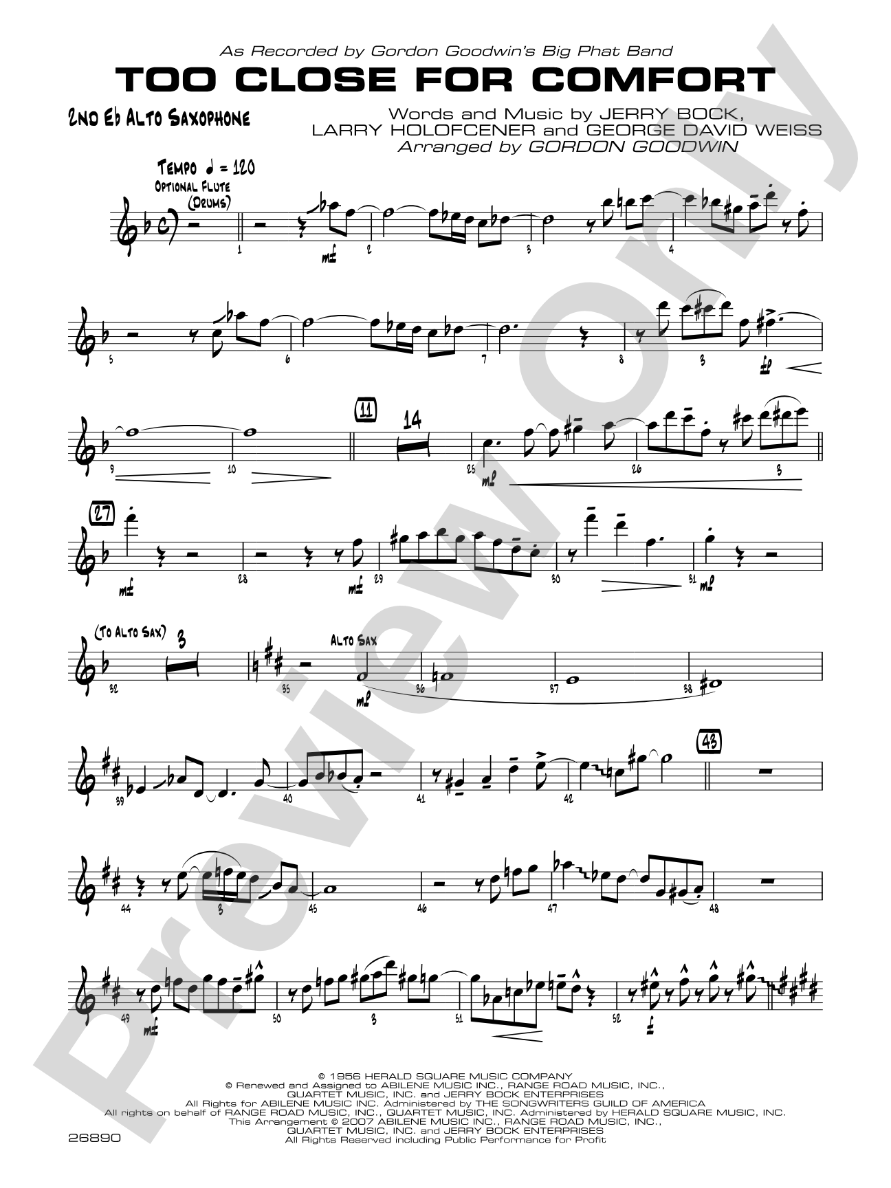 Too Close for Comfort: 2nd E-flat Alto Saxophone