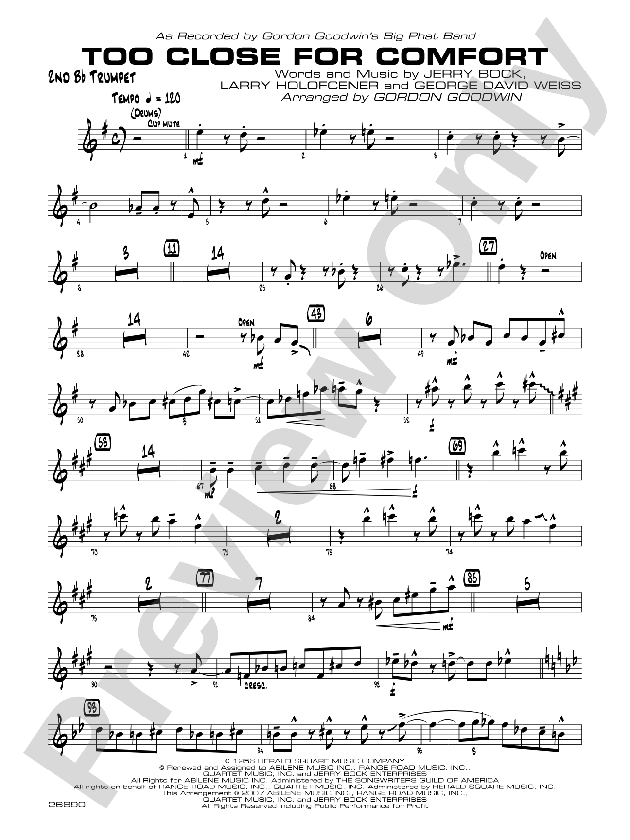 Too Close for Comfort: 2nd B-flat Trumpet