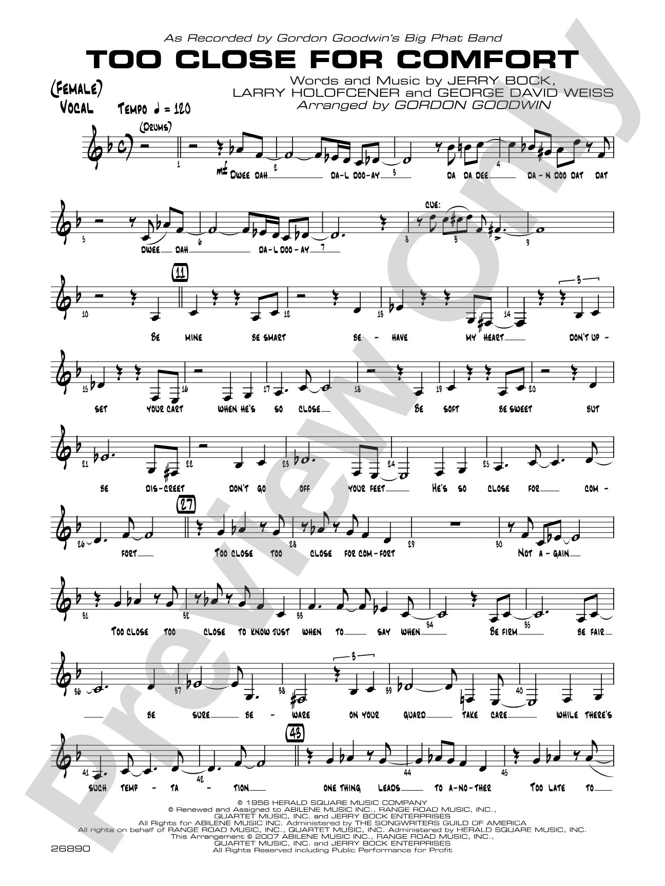 Too Close for Comfort: Vocal Solo