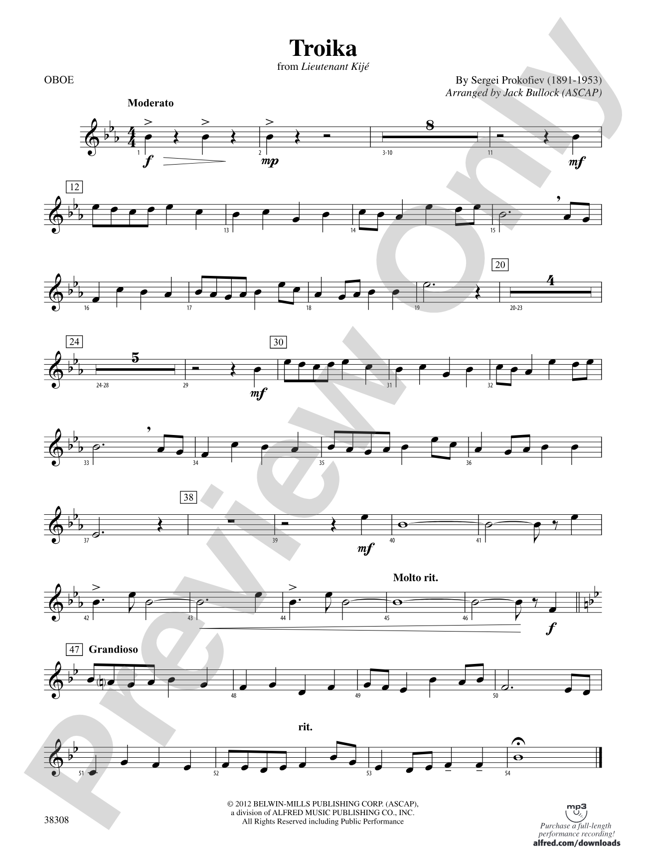 Troika (from Lieutenant Kijé Suite): Oboe