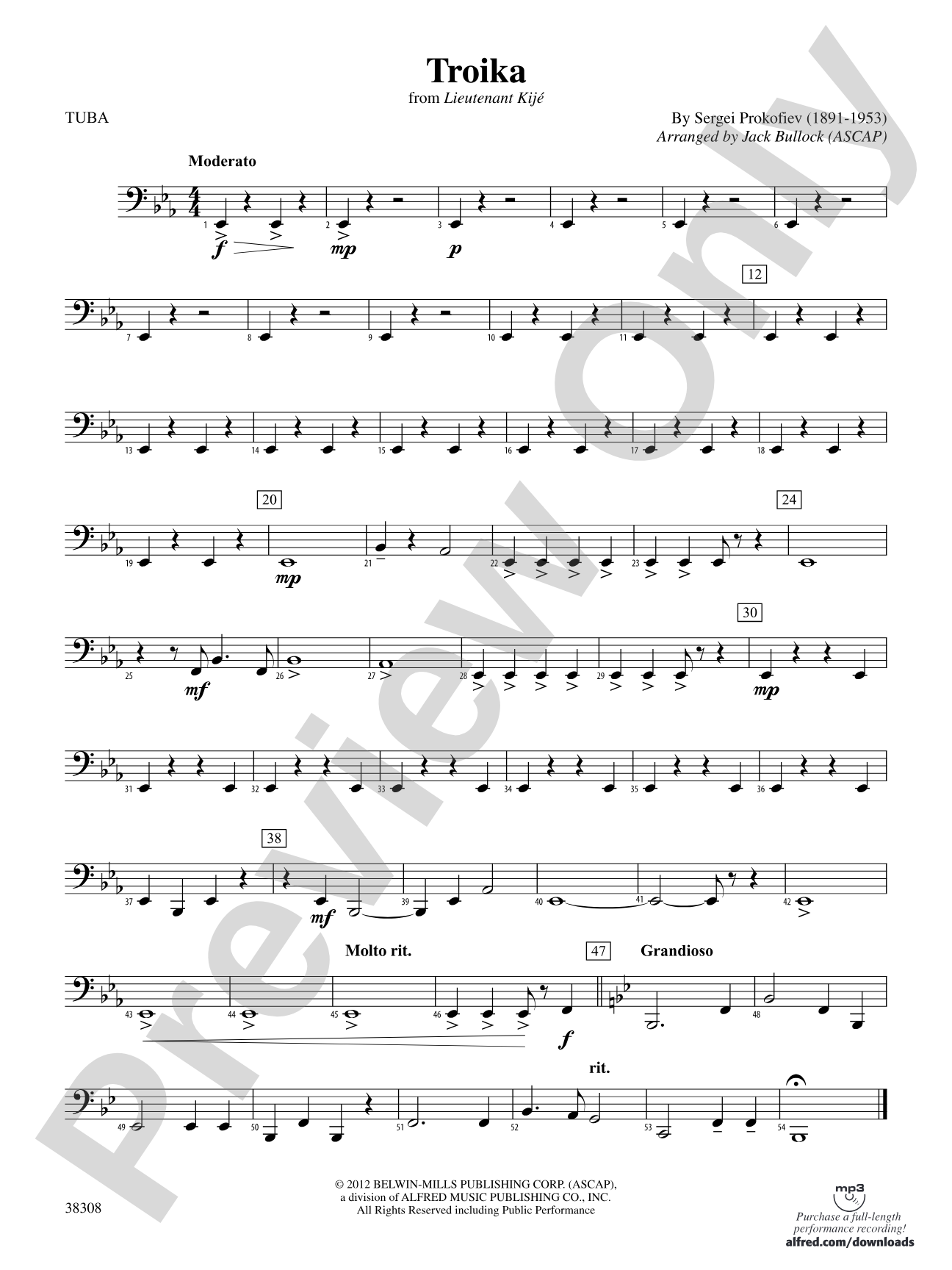 Troika (from Lieutenant Kijé Suite): Tuba