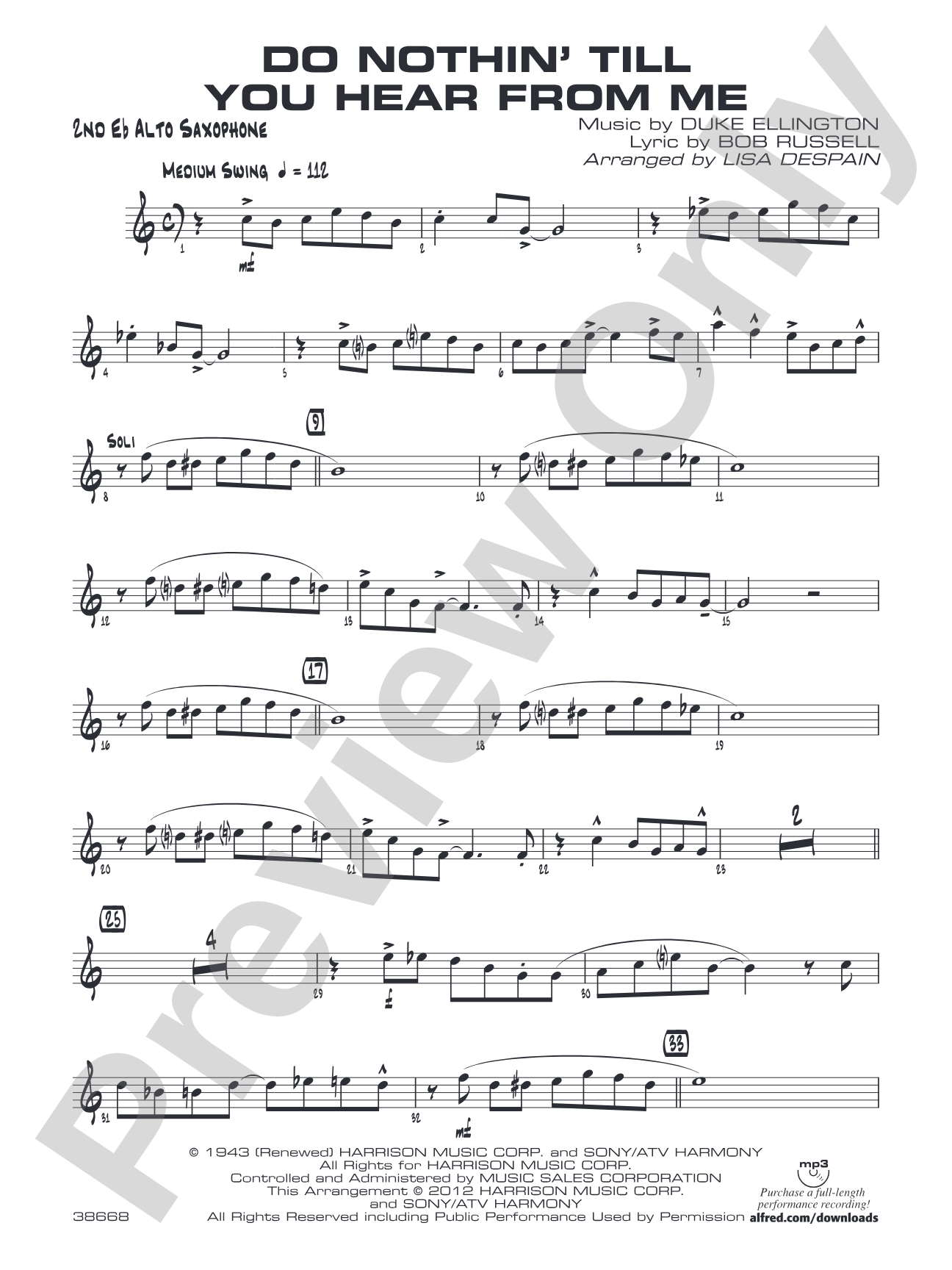 Do Nothin' Till You Hear from Me: 2nd E-flat Alto Saxophone