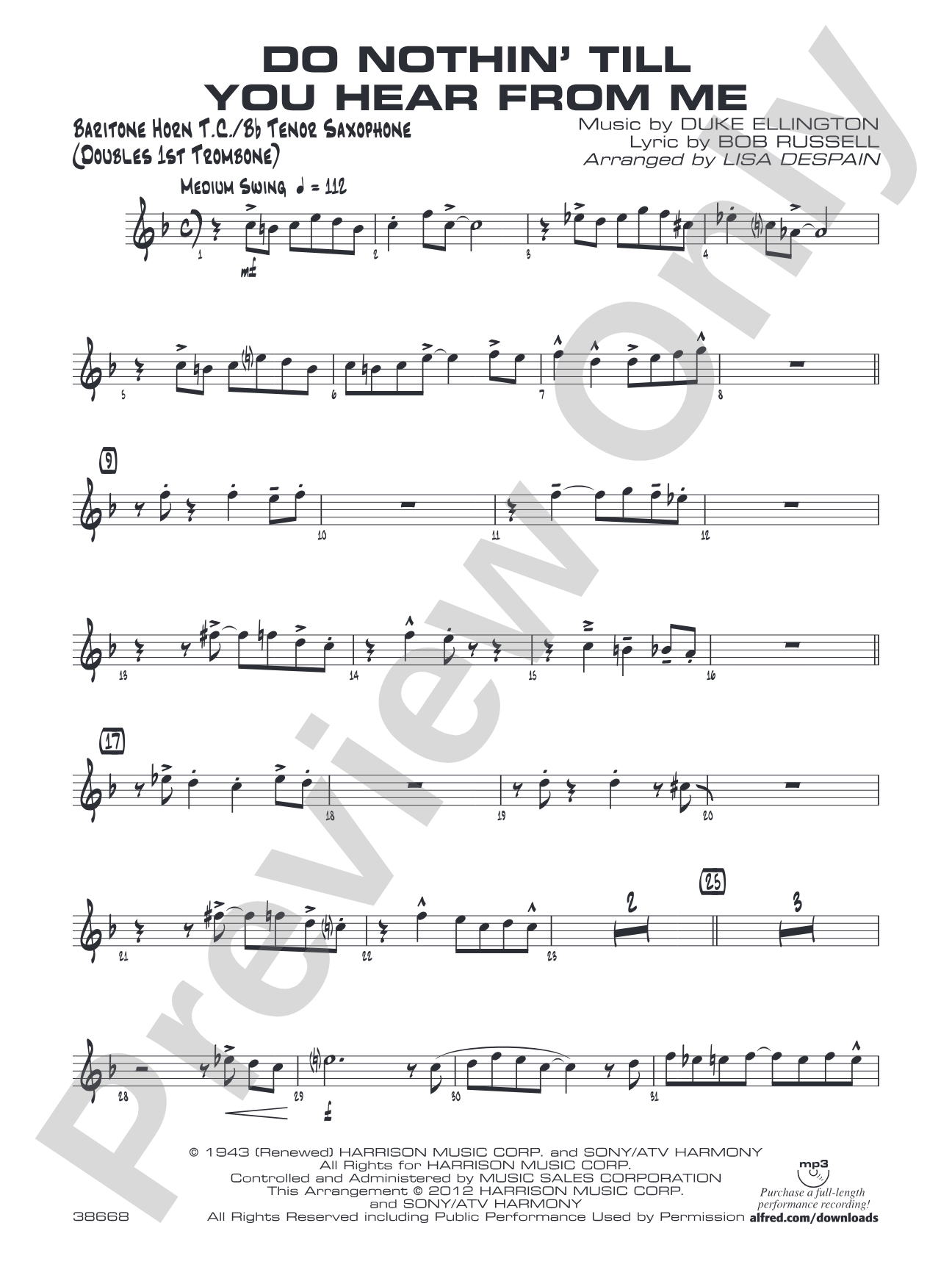 Do Nothin' Till You Hear from Me: Baritone T.C.