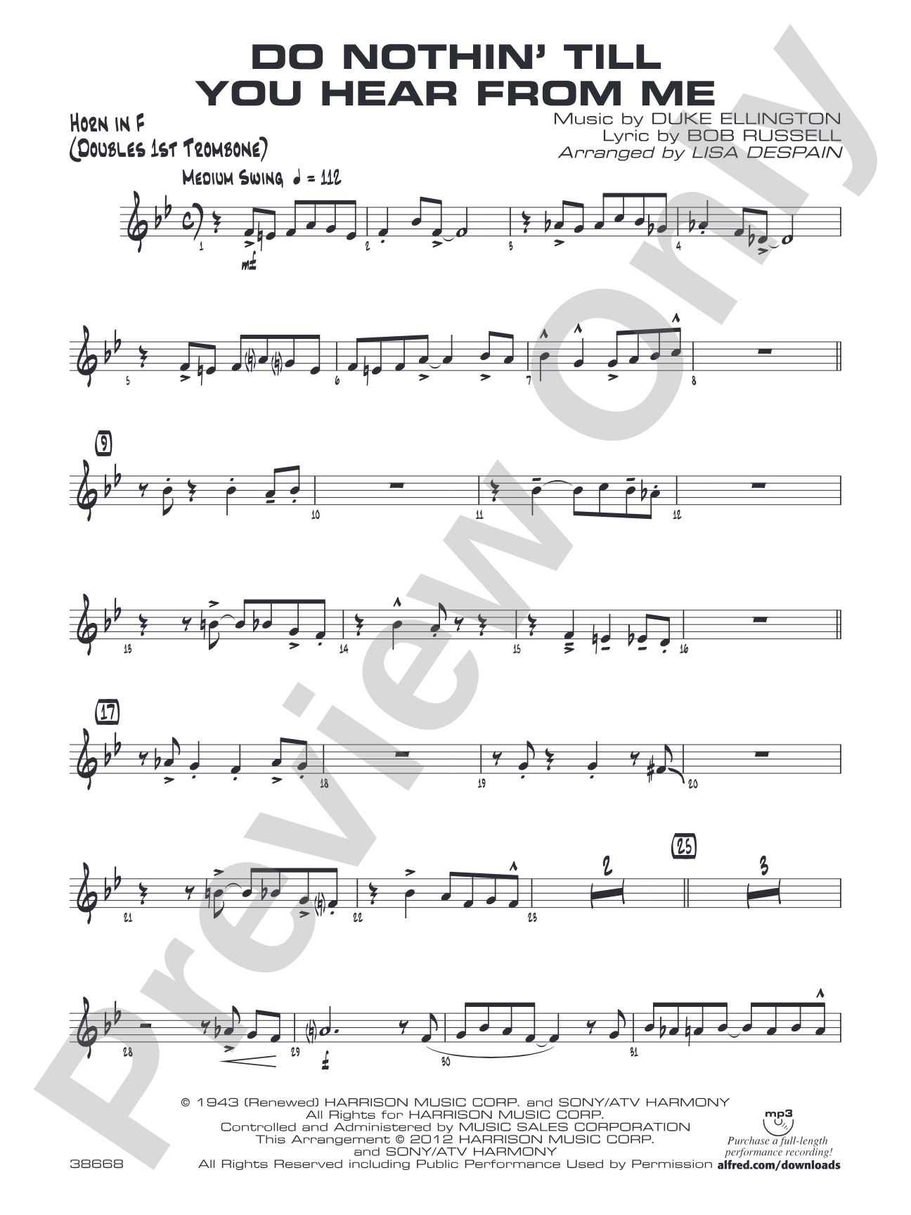 Do Nothin' Till You Hear from Me: 1st F Horn