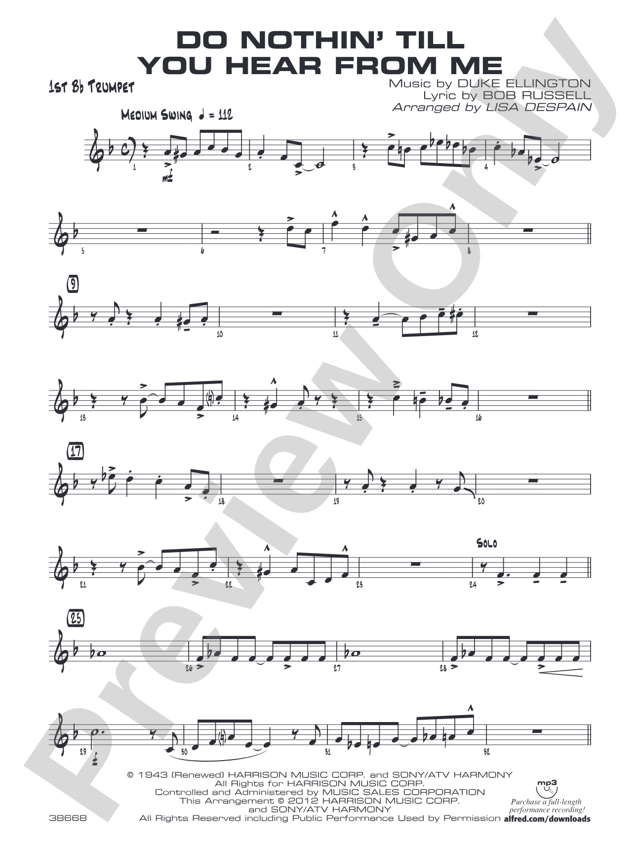 Do Nothin' Till You Hear from Me: 1st B-flat Trumpet