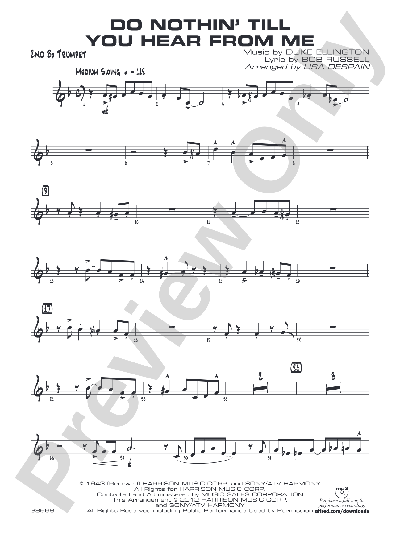 Do Nothin' Till You Hear from Me: 2nd B-flat Trumpet