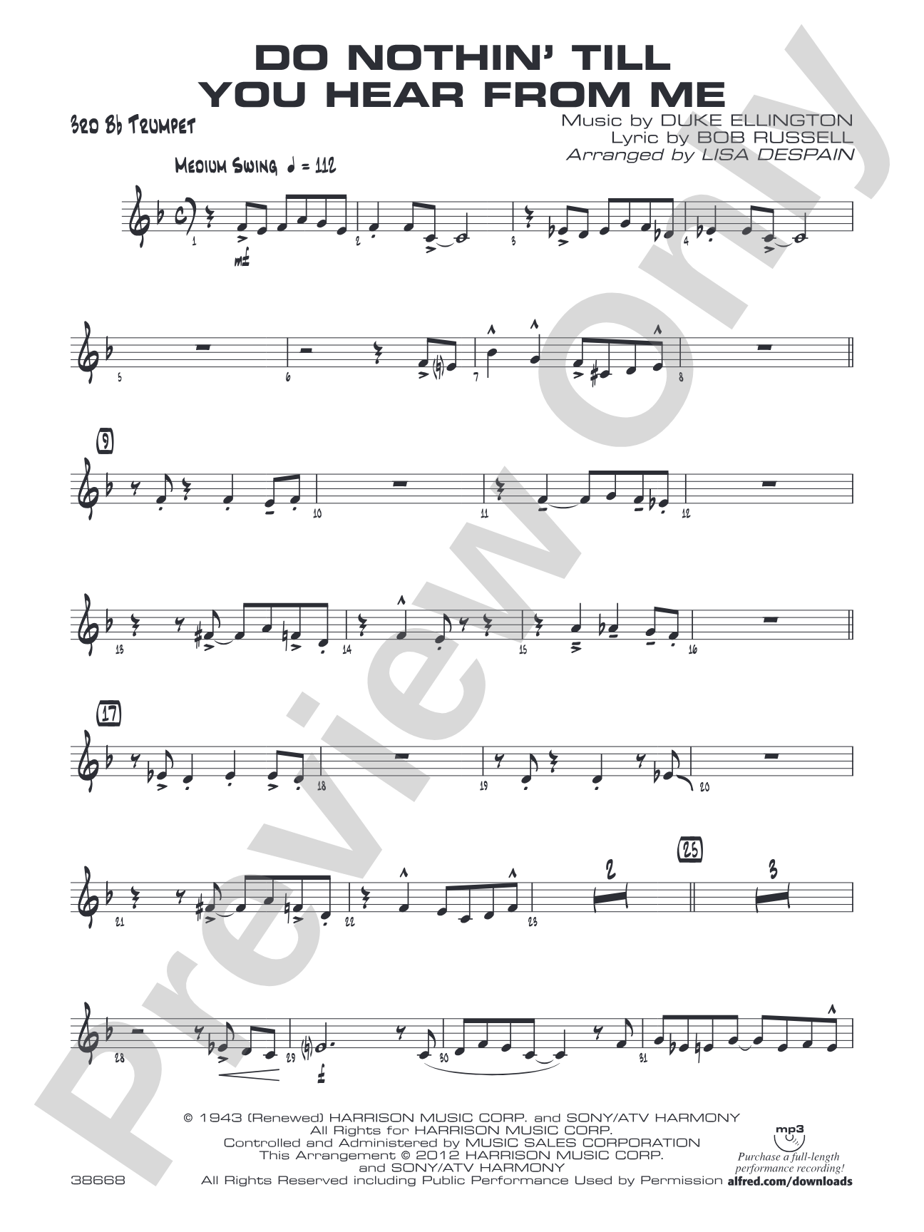 Do Nothin' Till You Hear from Me: 3rd B-flat Trumpet