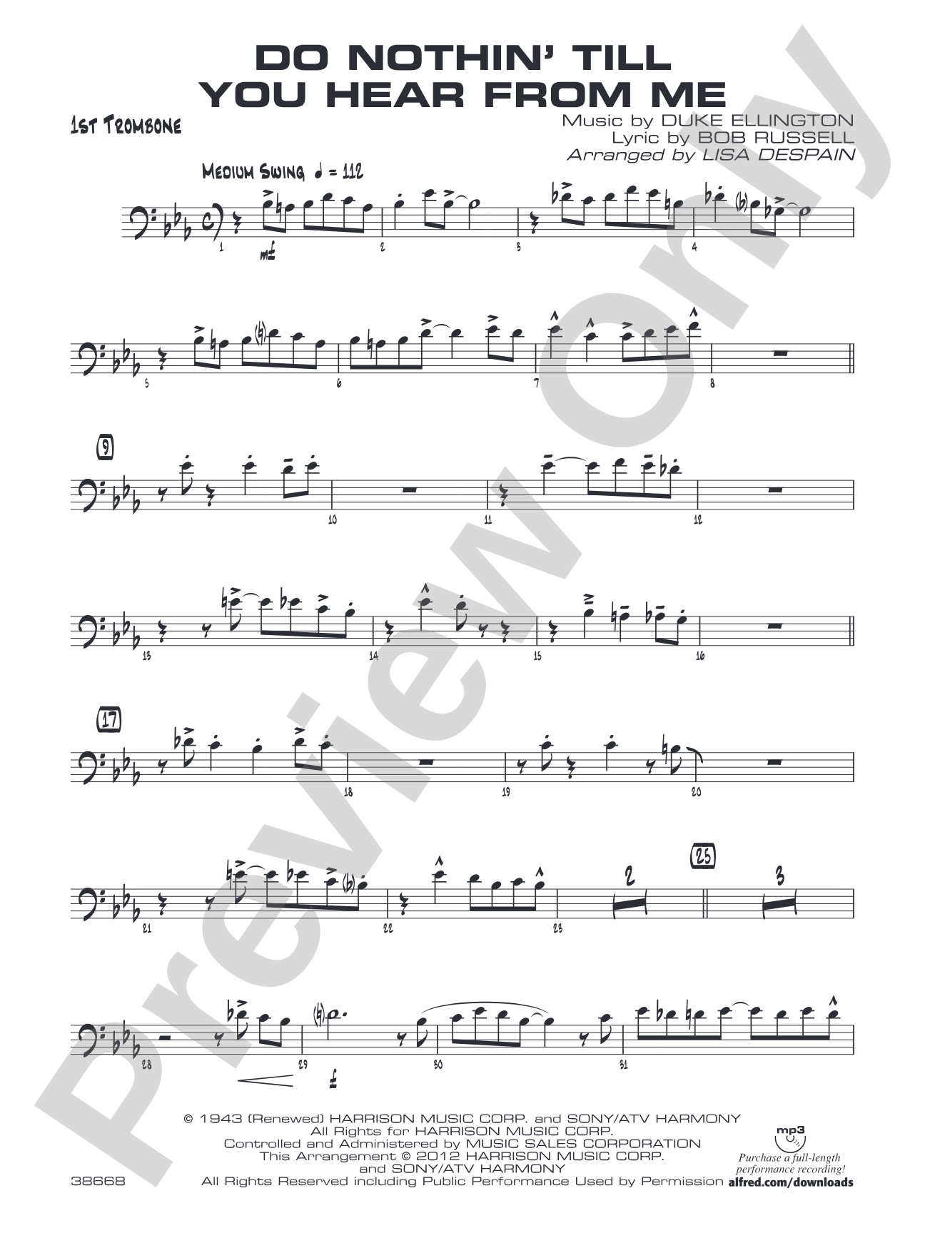 Do Nothin' Till You Hear from Me: 1st Trombone