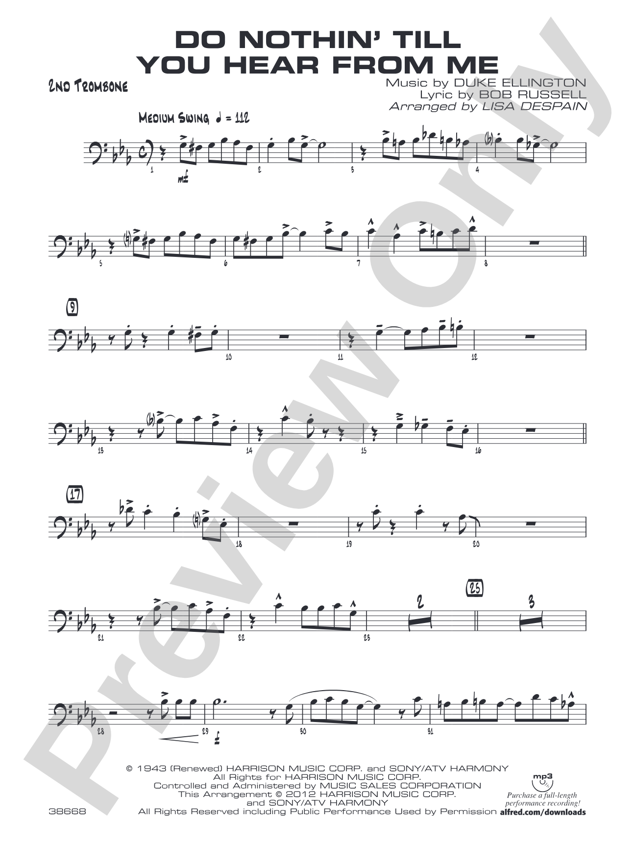 Do Nothin' Till You Hear from Me: 2nd Trombone