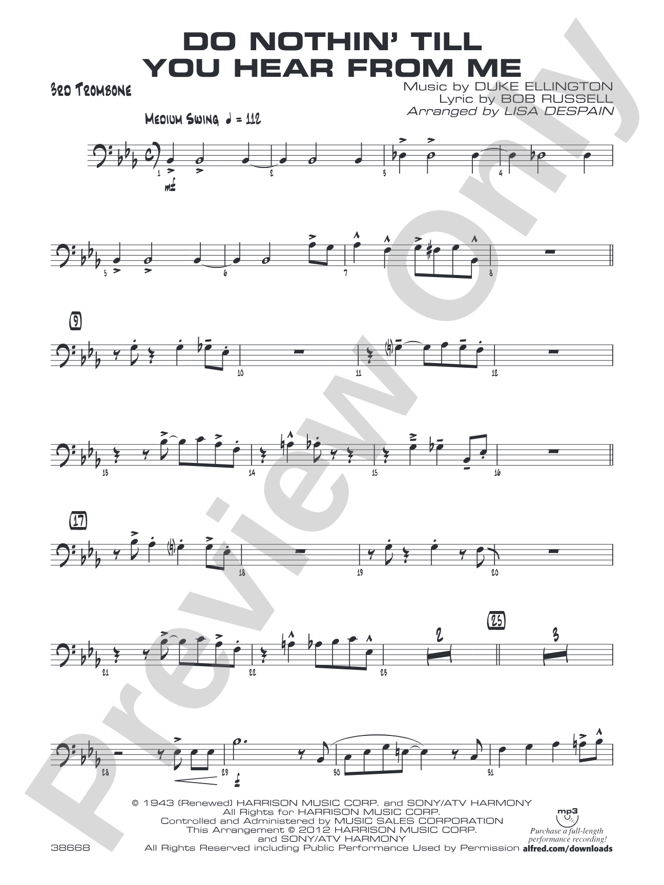 Do Nothin' Till You Hear from Me: 3rd Trombone