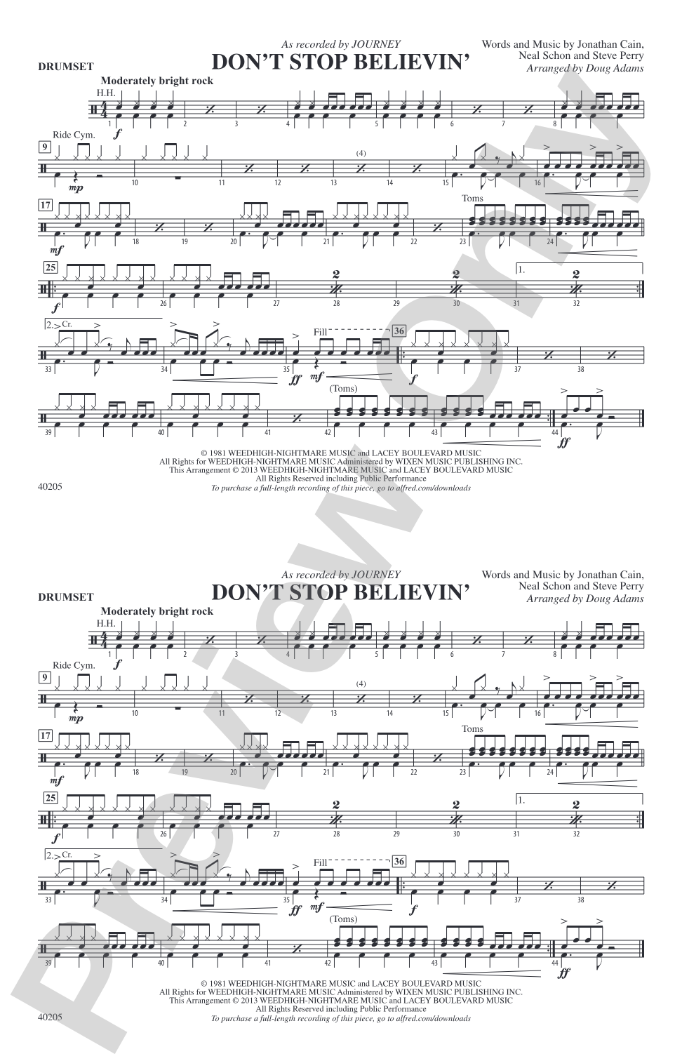 Don't Stop Believin': Drums