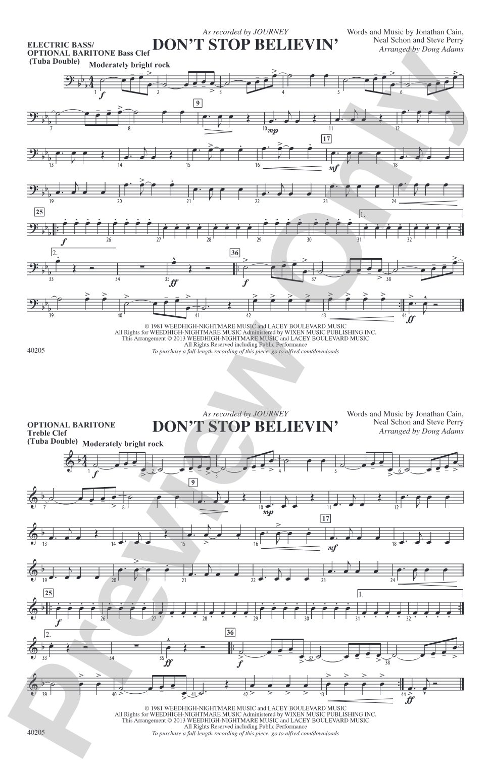 Don't Stop Believin': Electric Bass