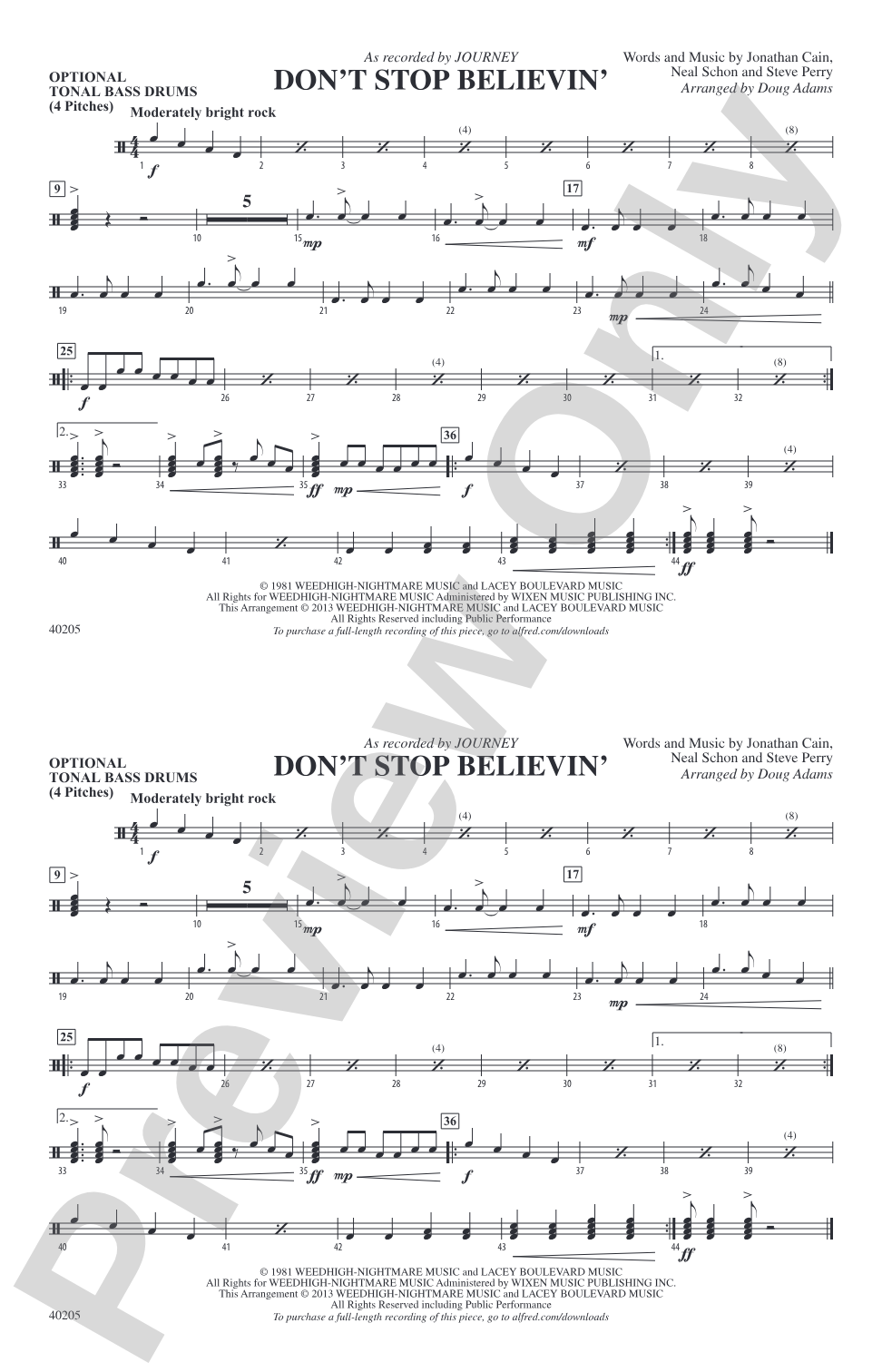 Don't Stop Believin': Tonal Bass Drum