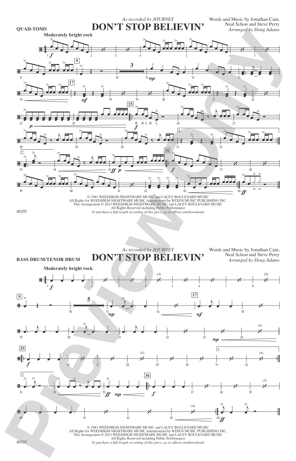 Don't Stop Believin': Quad-Toms