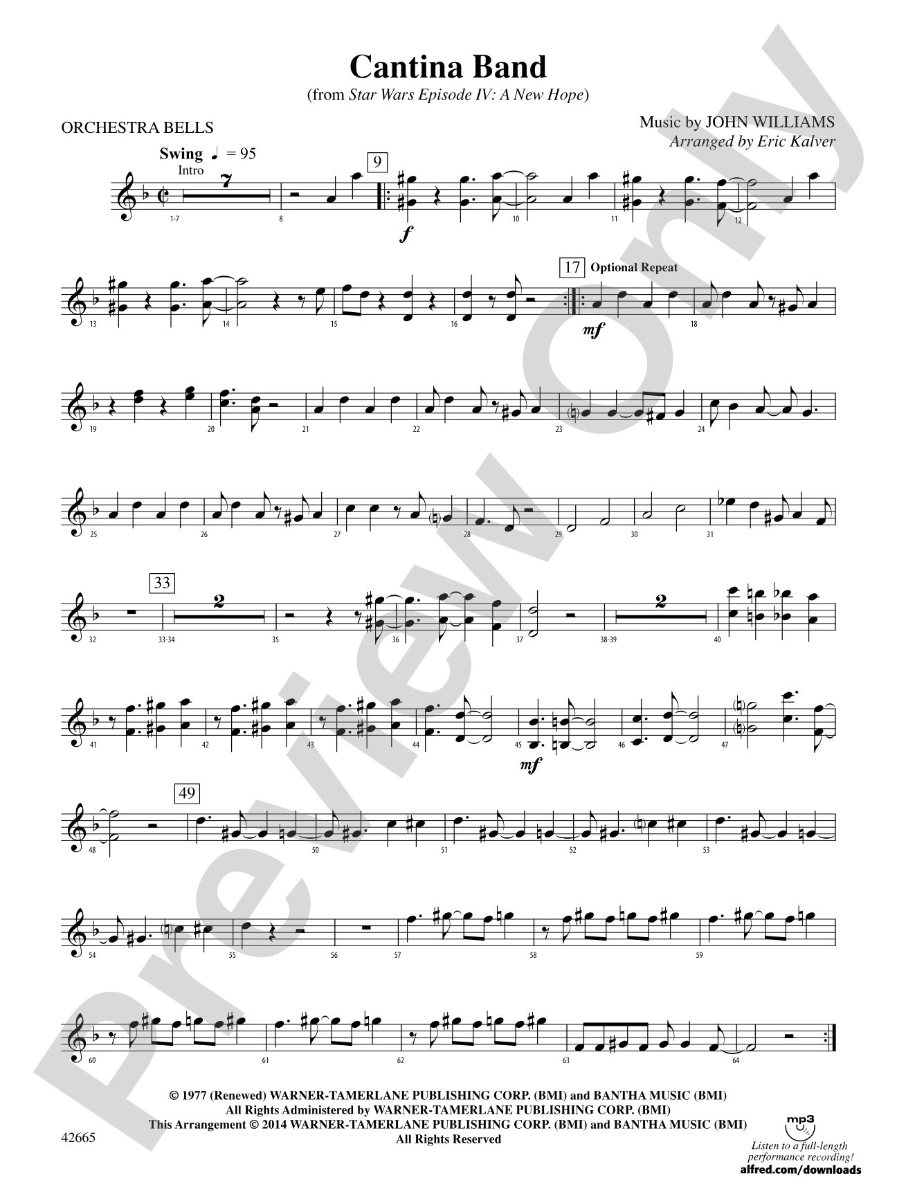 Cantina Band (from Star Wars Episode IV: A New Hope): Bells