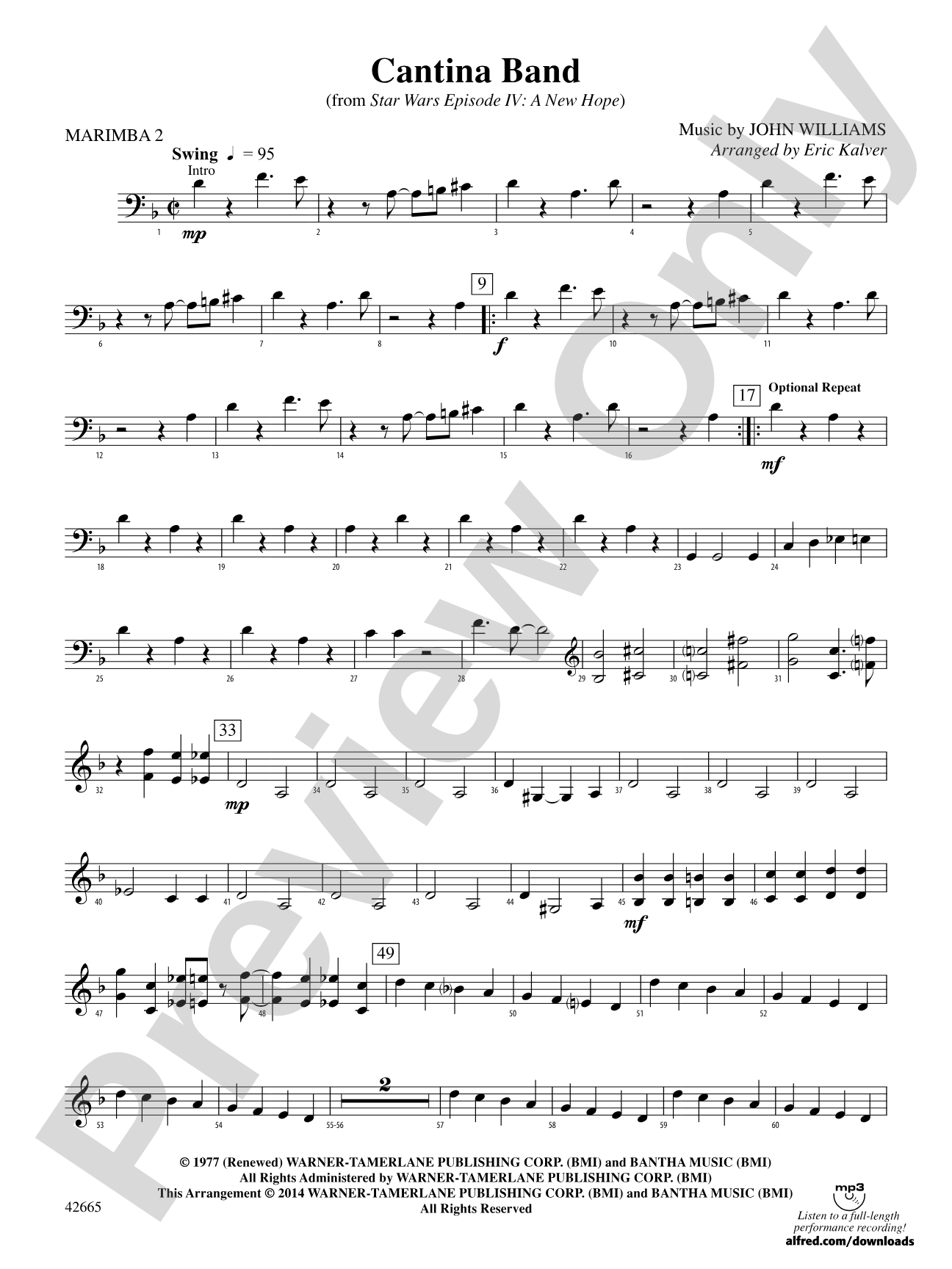Cantina Band (from Star Wars Episode IV: A New Hope): 2nd Mallet Percussion