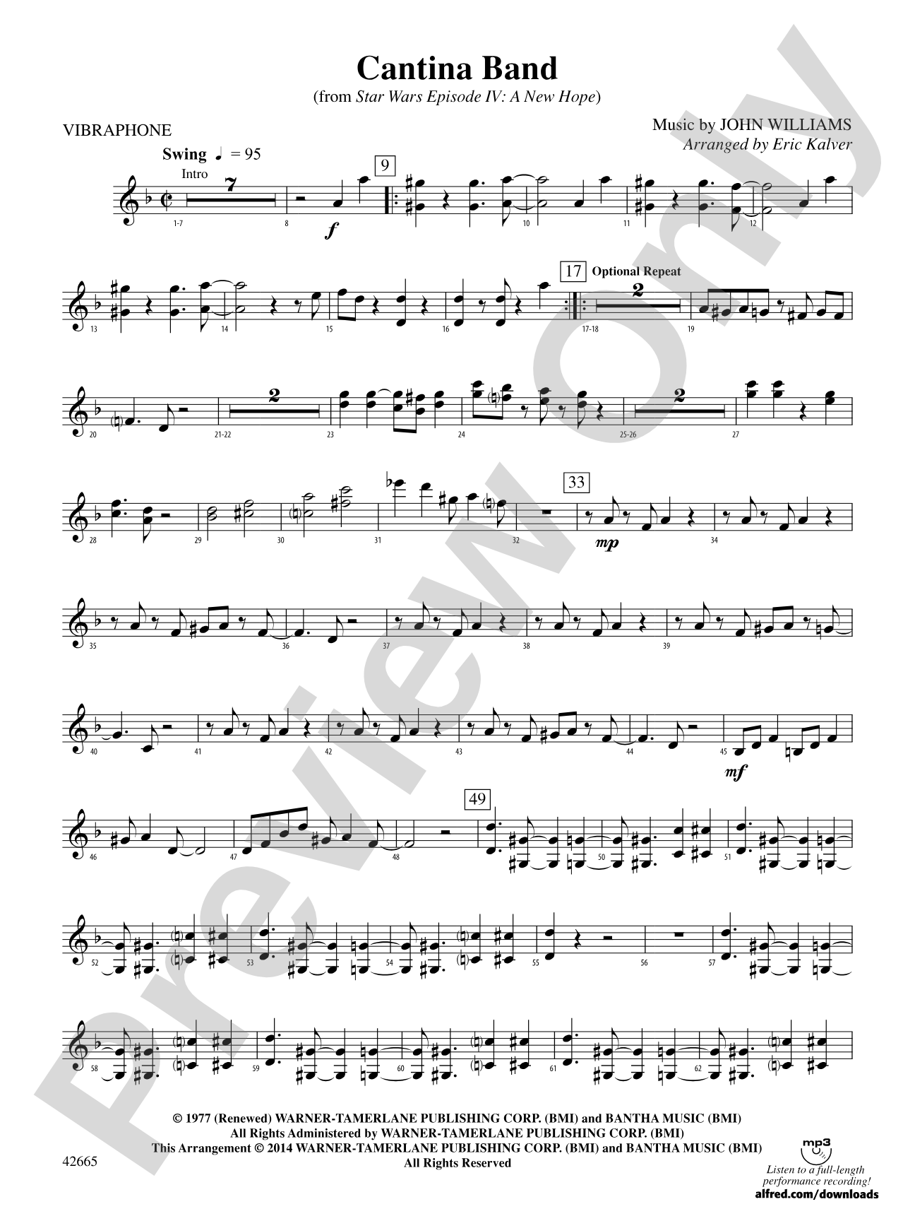 Cantina Band (from Star Wars Episode IV: A New Hope): Vibraphone