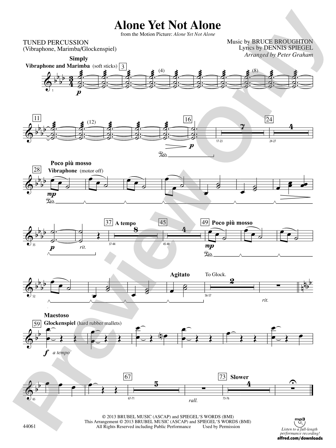 Alone Yet Not Alone (from the Motion Picture Alone Yet Not Alone): Mallets