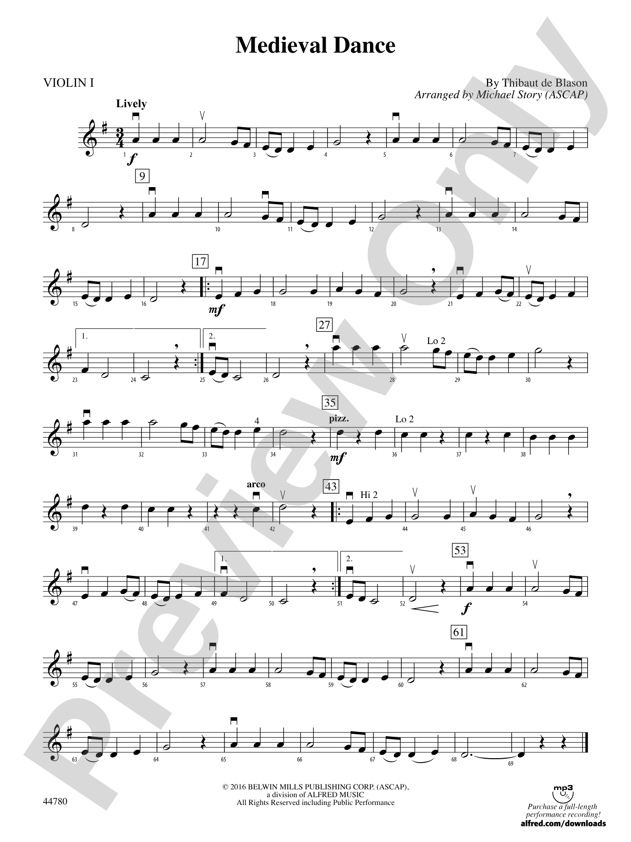 Medieval Dance: 1st Violin