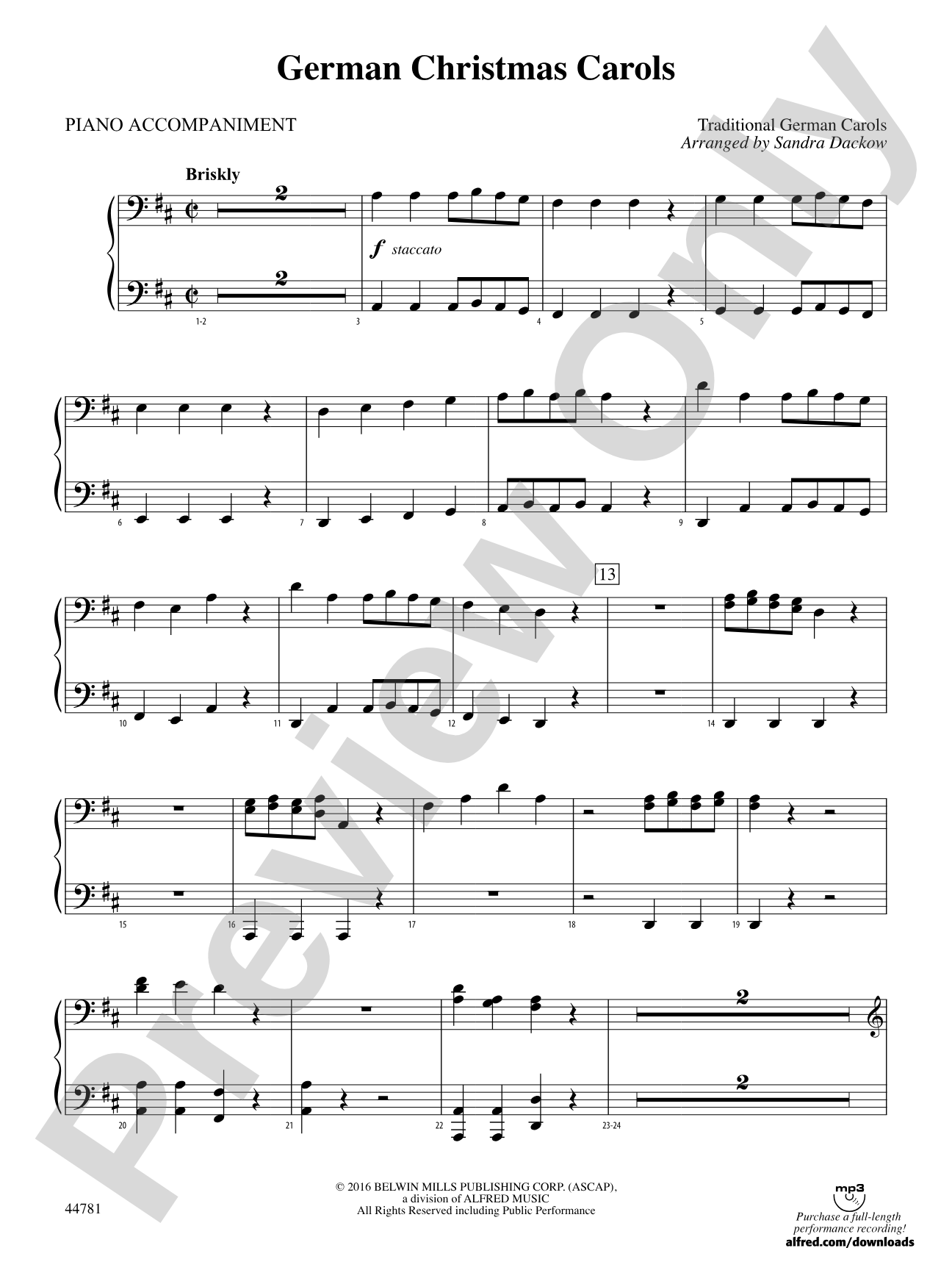 German Christmas Carols: Piano Accompaniment